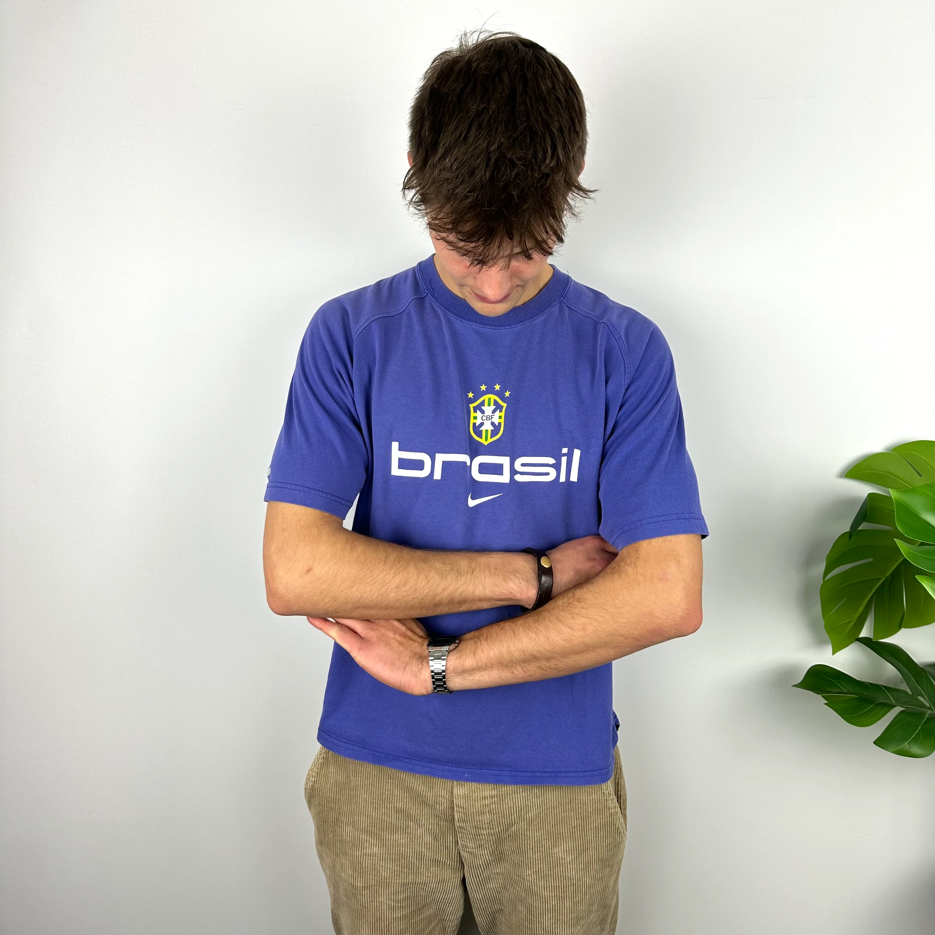 Nike X Brazil Blue Spell Out T Shirt (M) - Image 6