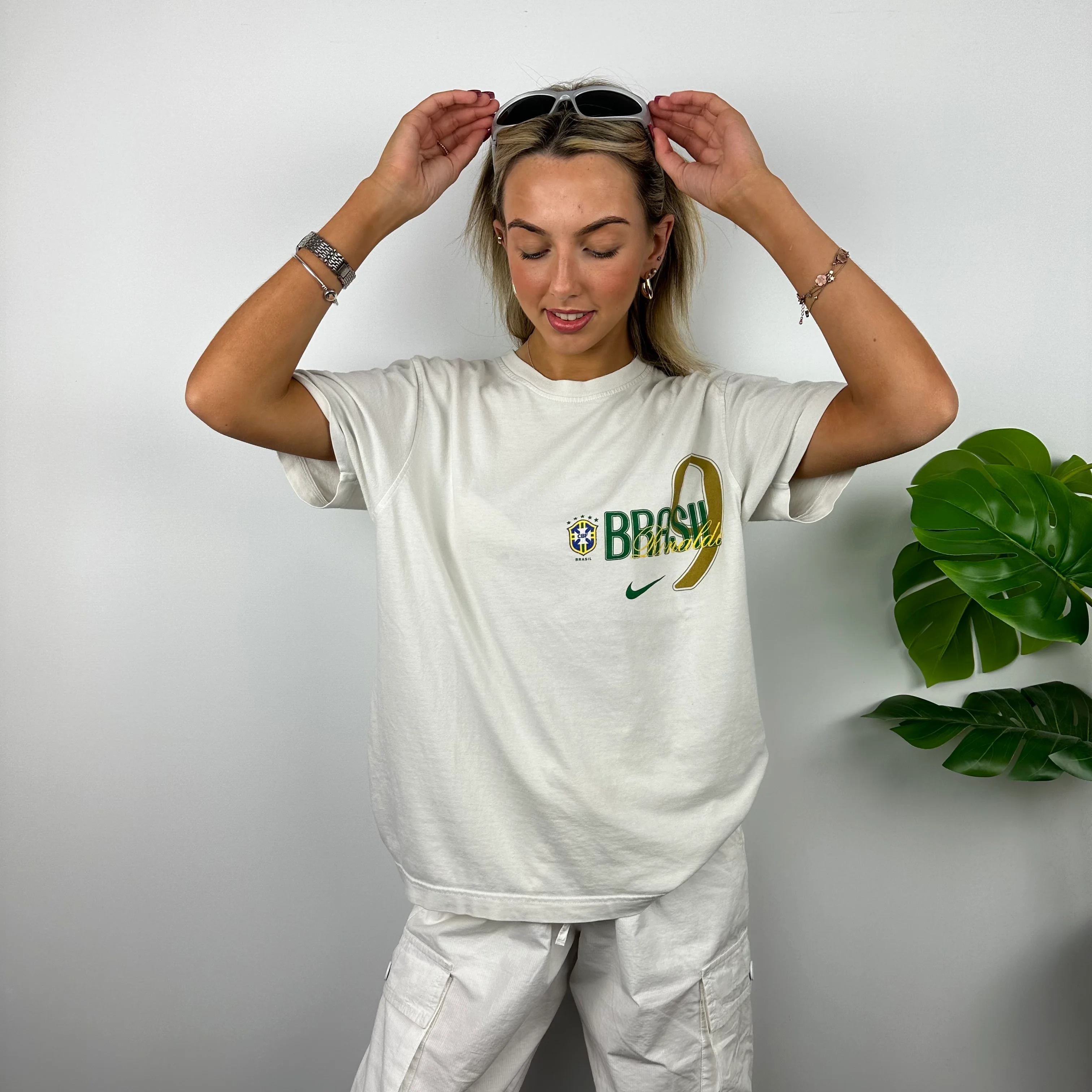 Nike X Brazil White Spell Out T Shirt (L) - Image 3