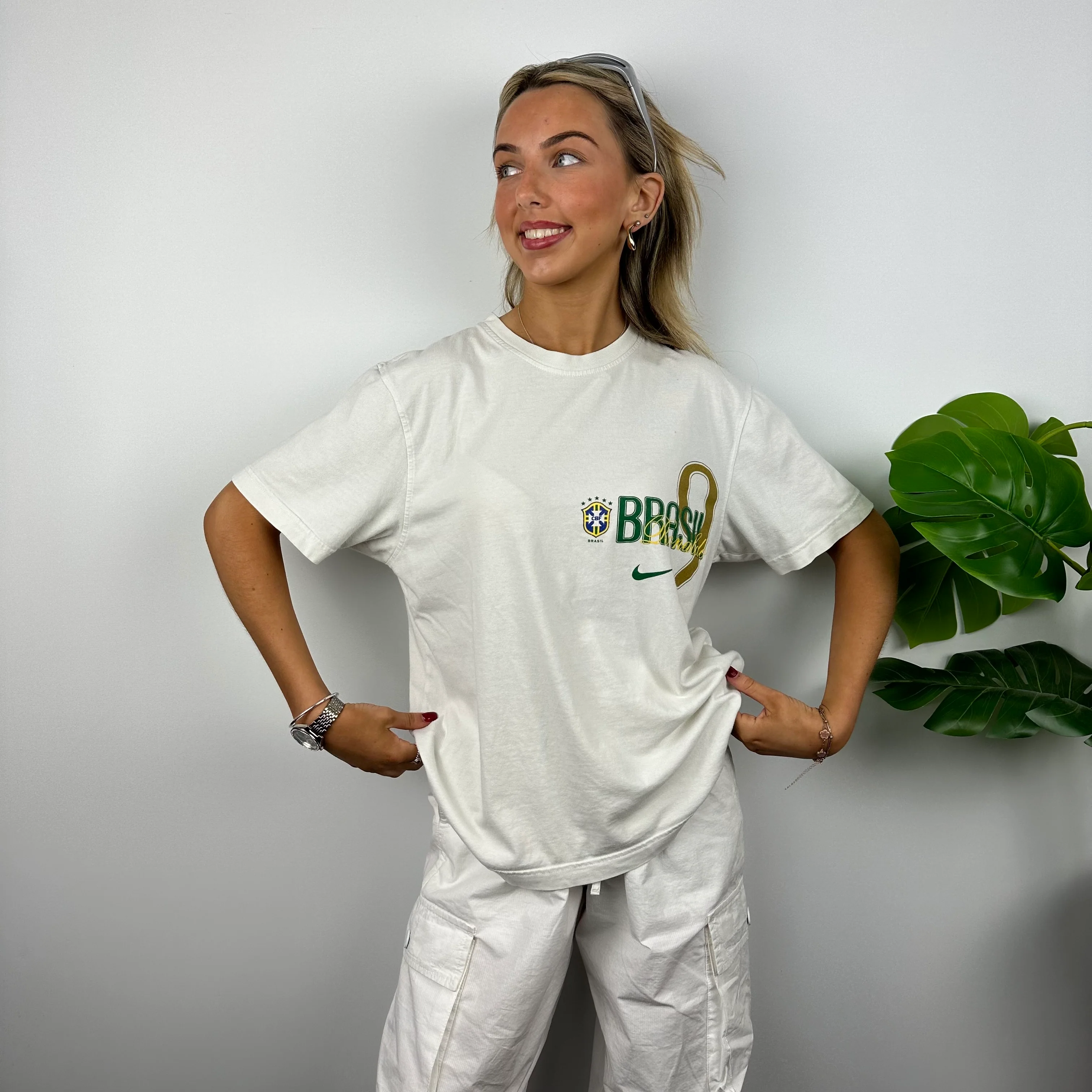 Nike X Brazil White Spell Out T Shirt (L) - Image 4