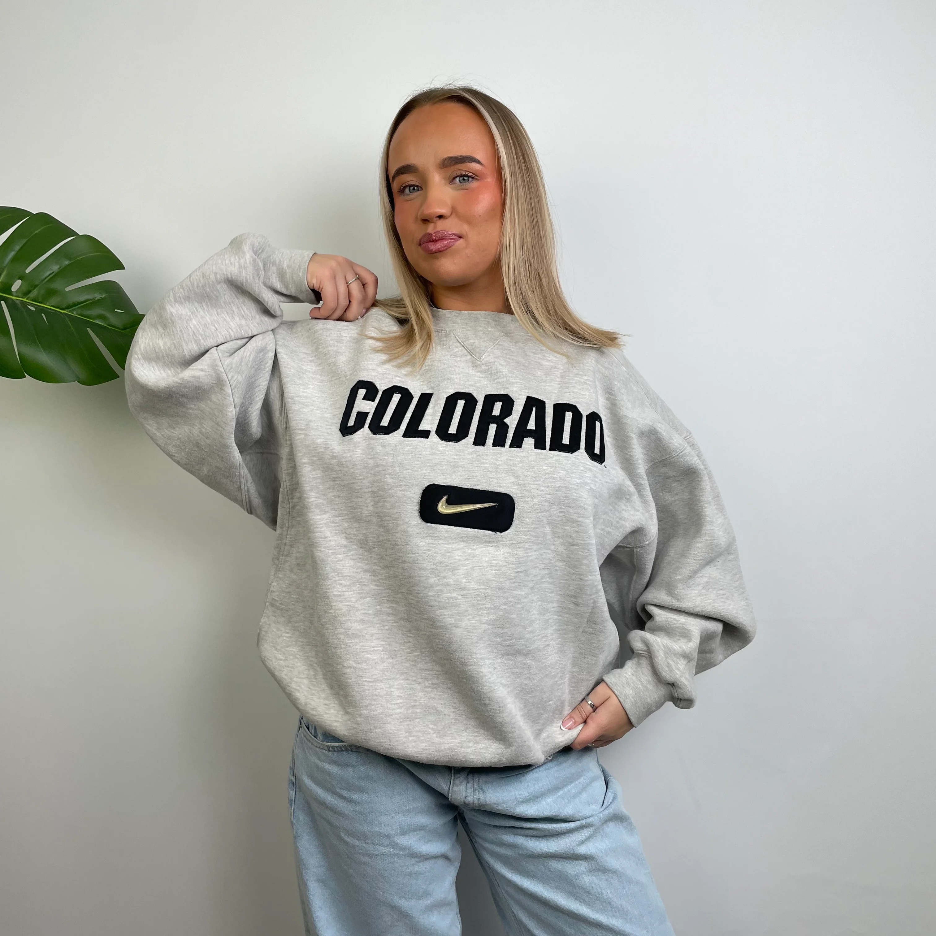 Nike x Colorado RARE Grey Embroidered Spell Out Sweatshirt (L) - Image 5