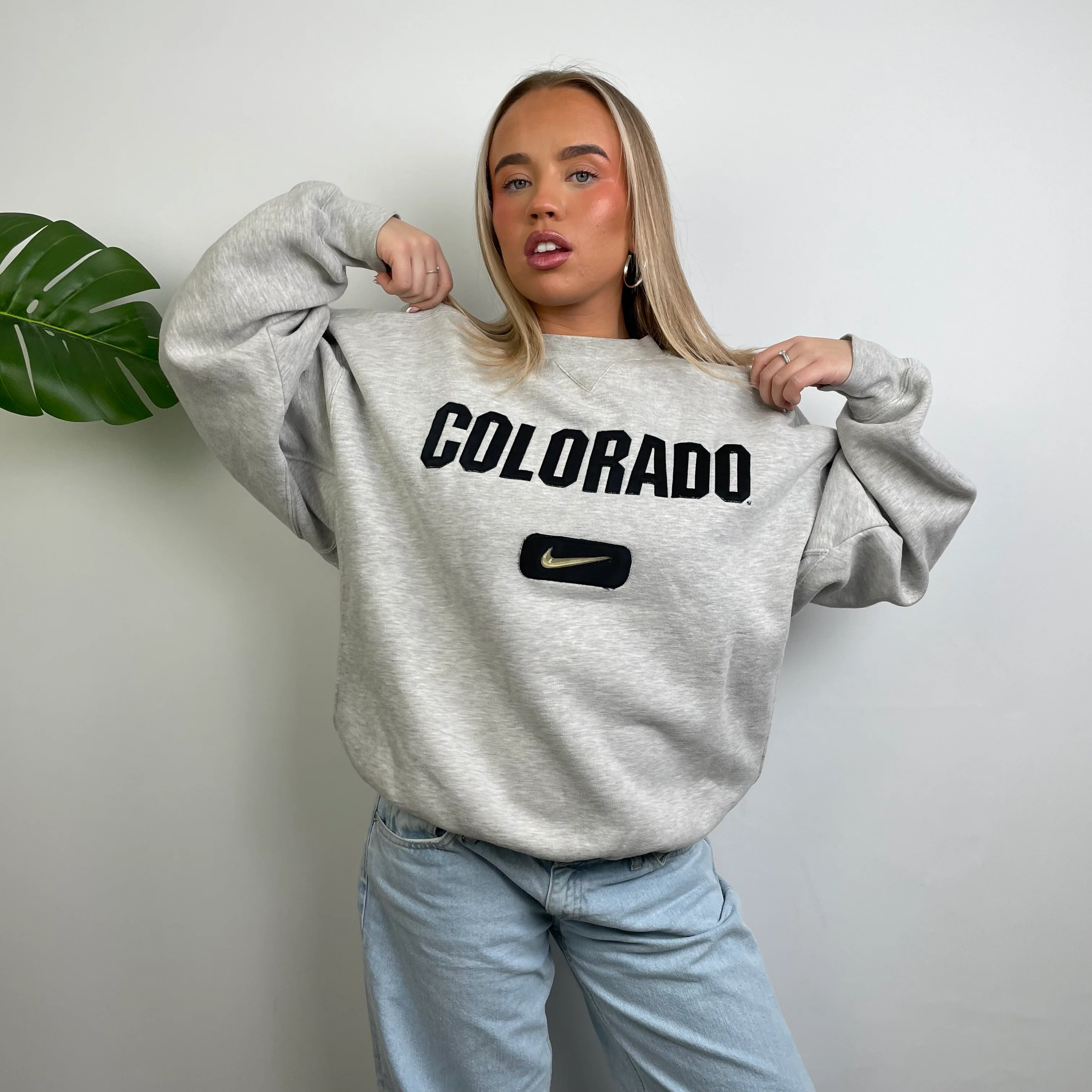 Nike x Colorado RARE Grey Embroidered Spell Out Sweatshirt (L) - Image 7