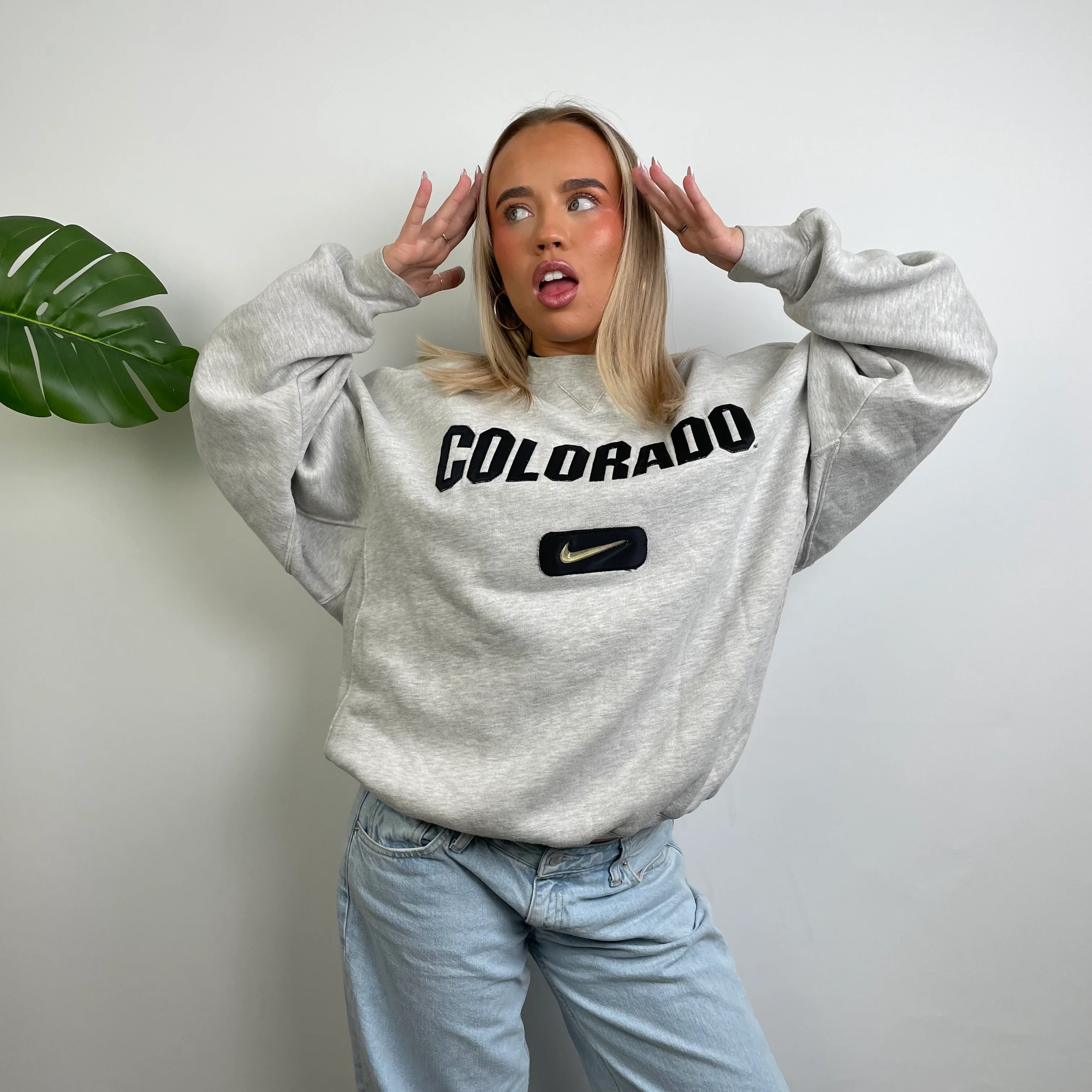 Nike x Colorado RARE Grey Embroidered Spell Out Sweatshirt (L) - Image 9