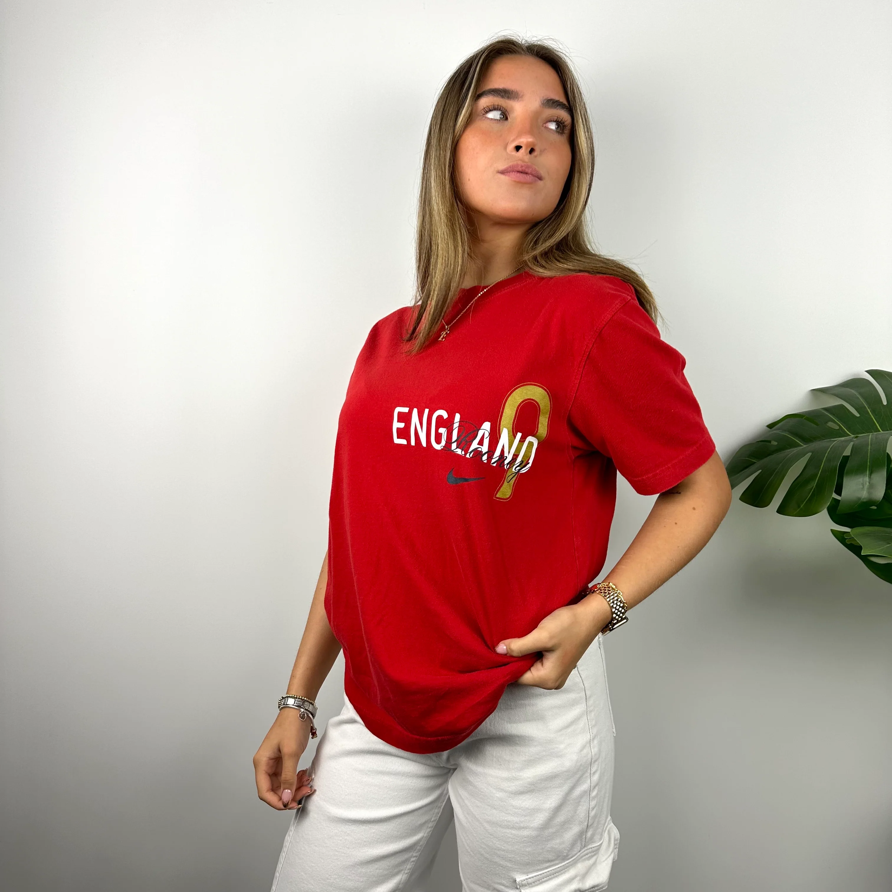 Nike X England Rooney Red Spell Out T Shirt (M) - Image 4