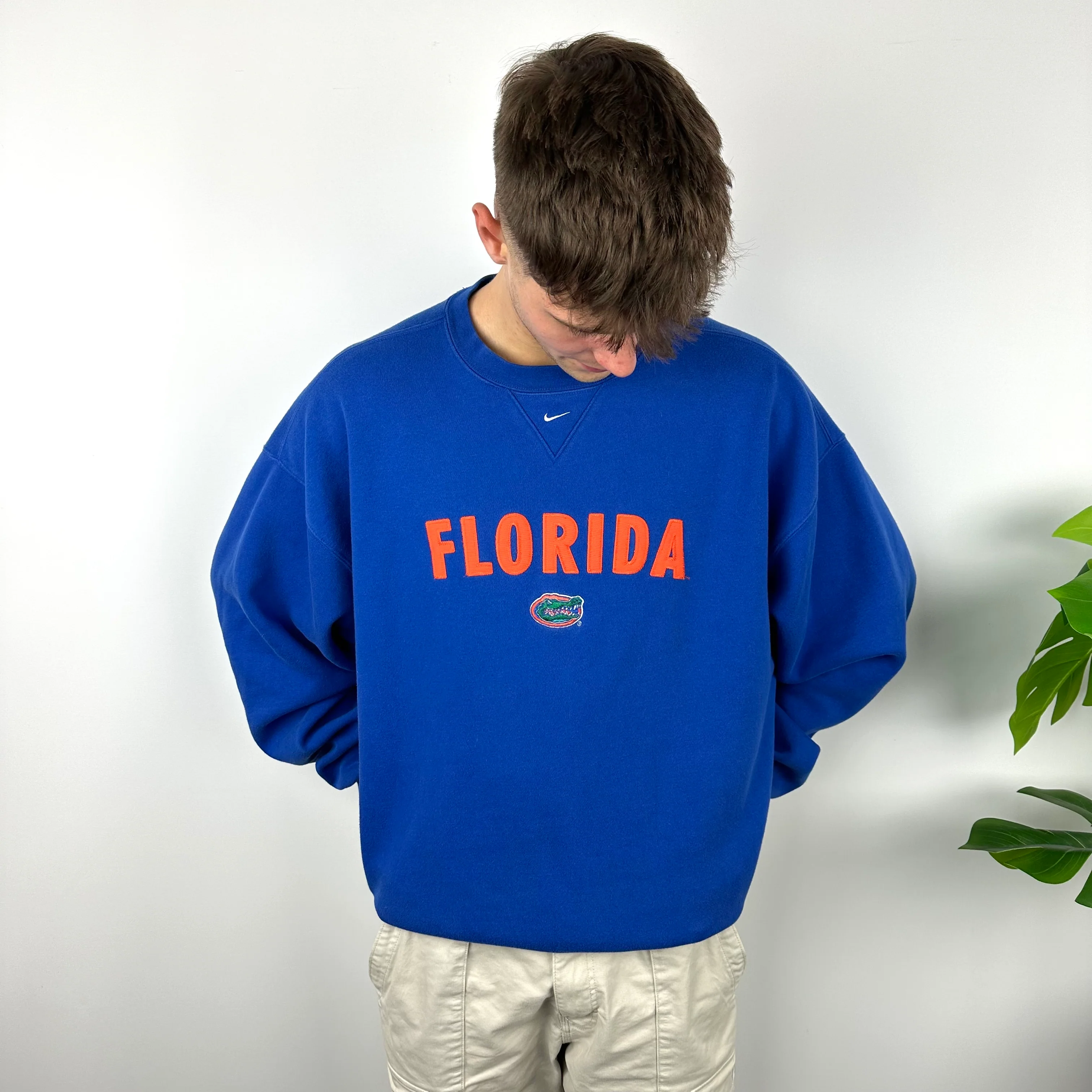 Nike X Florida Gators Blue Embroidered Spell Out Sweatshirt (XL) - Image 4
