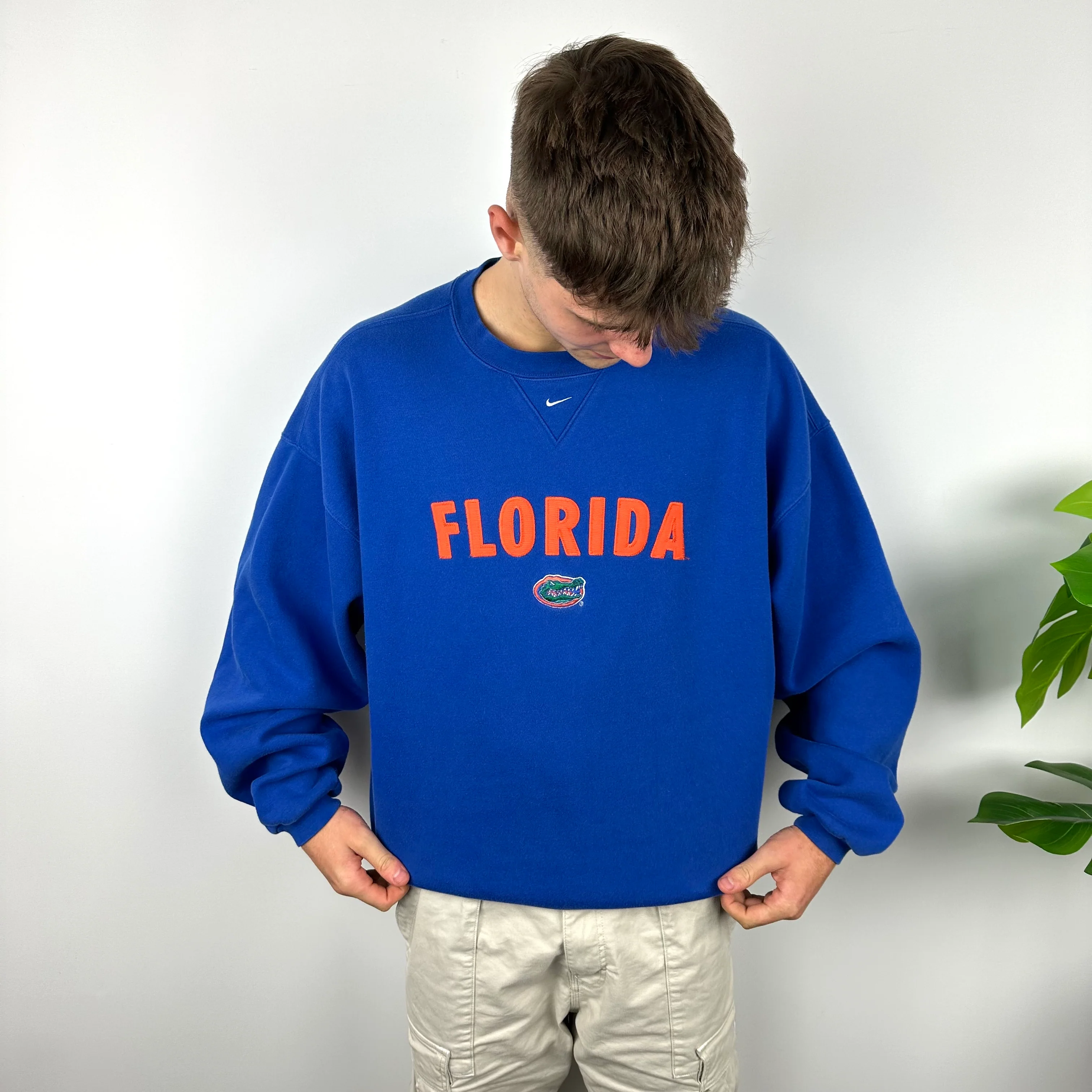 Nike X Florida Gators Blue Embroidered Spell Out Sweatshirt (XL) - Image 6