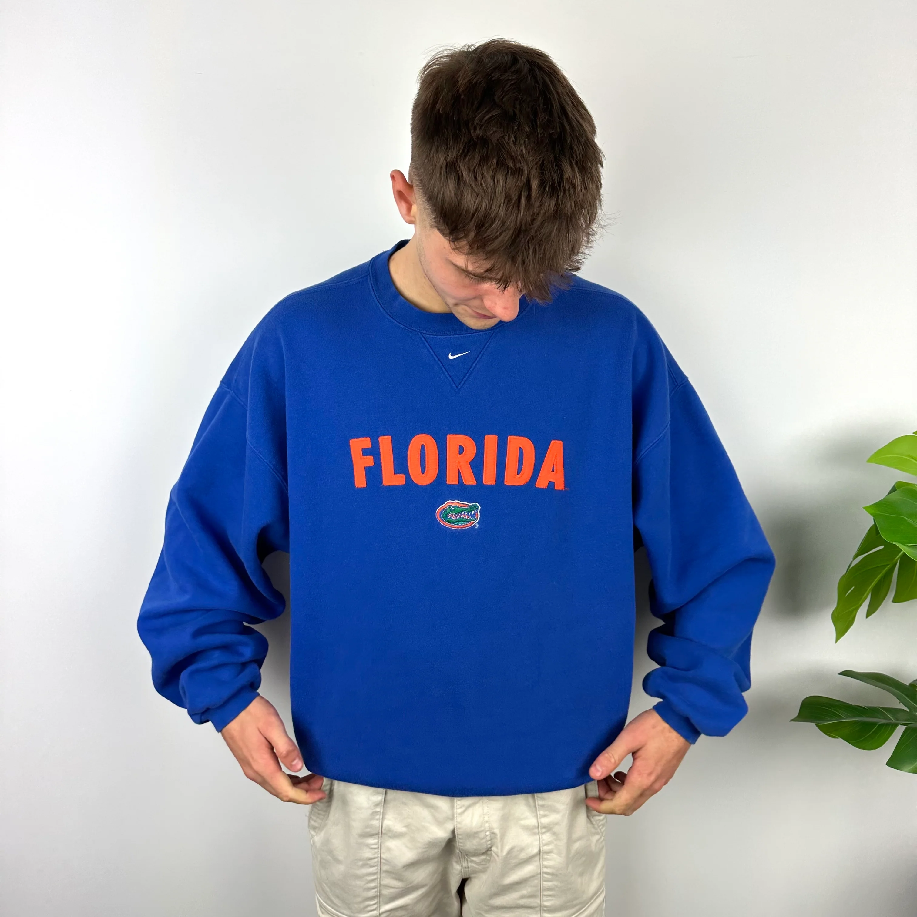 Nike X Florida Gators Blue Embroidered Spell Out Sweatshirt (XL) - Image 7