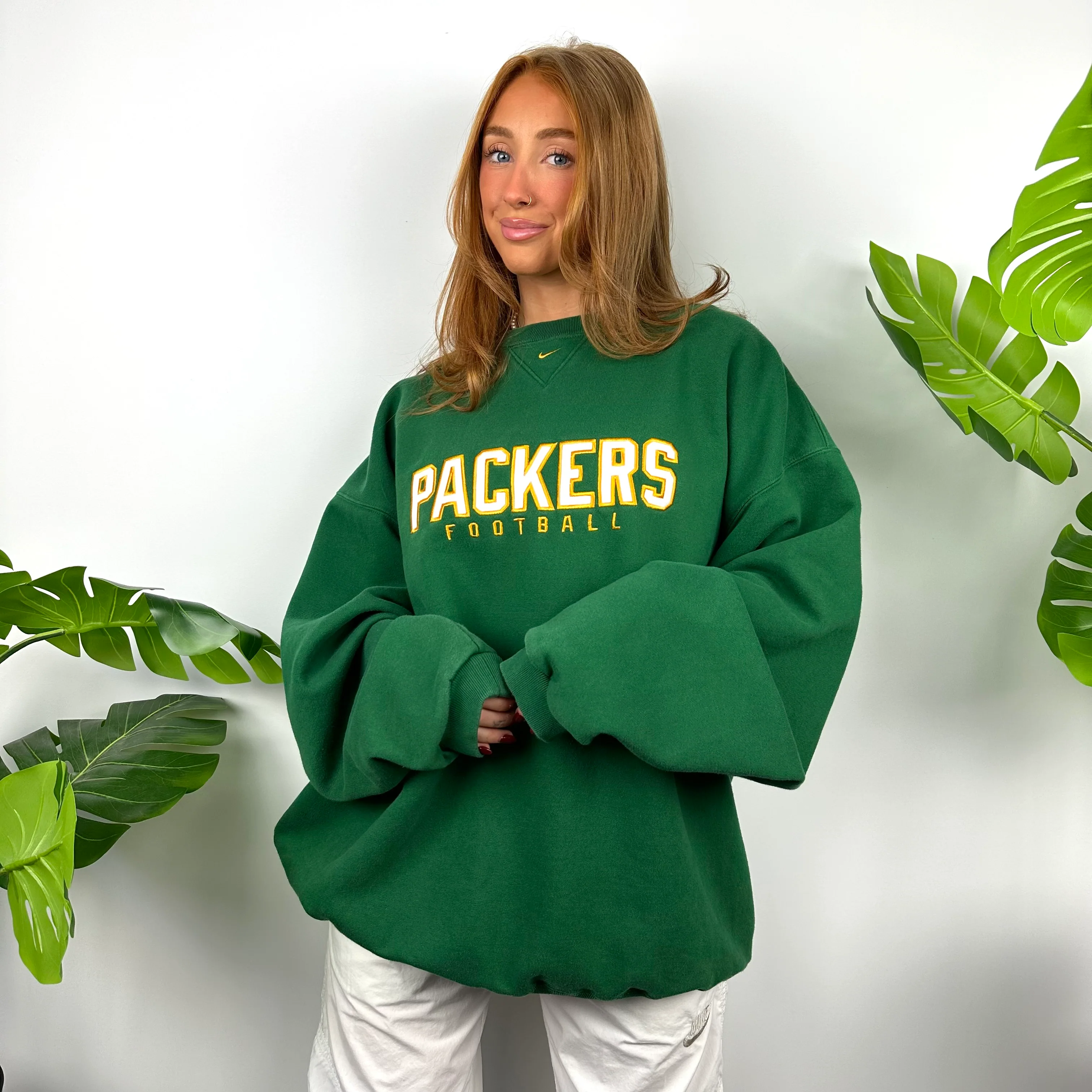 Nike x Green Bay Packers Green Embroidered Spell Out Sweatshirt (XXL) - Image 2