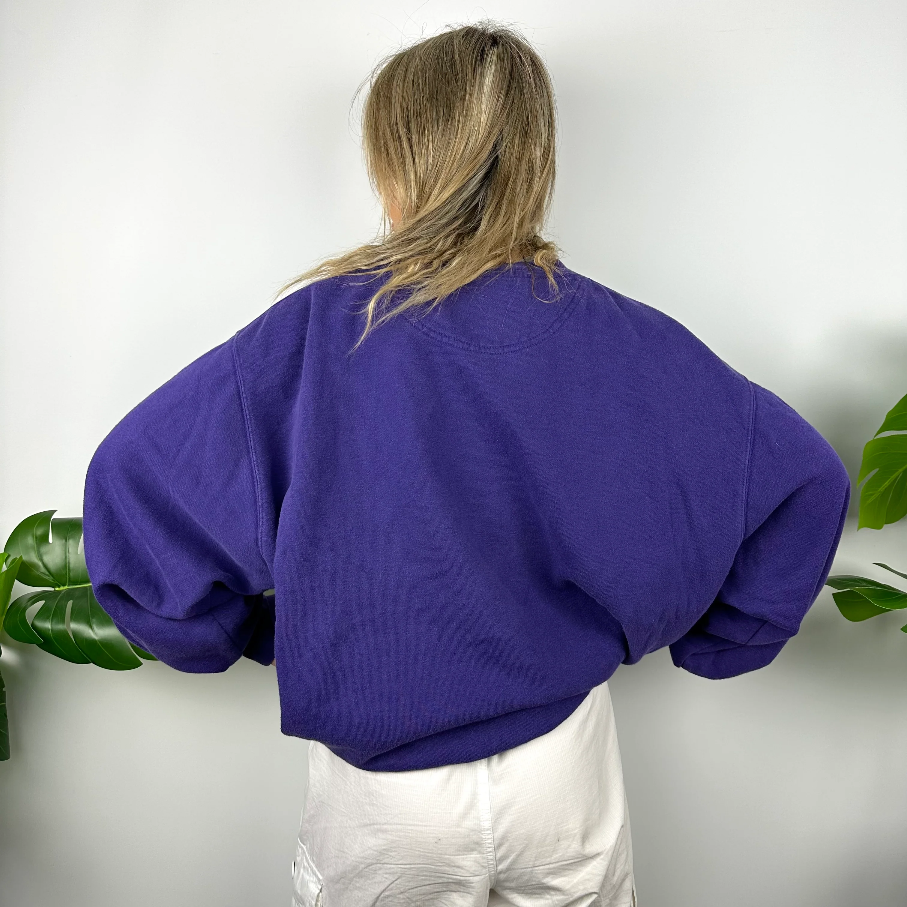 Nike x K State Purple Embroidered Spell Out Sweatshirt (M) - Image 4