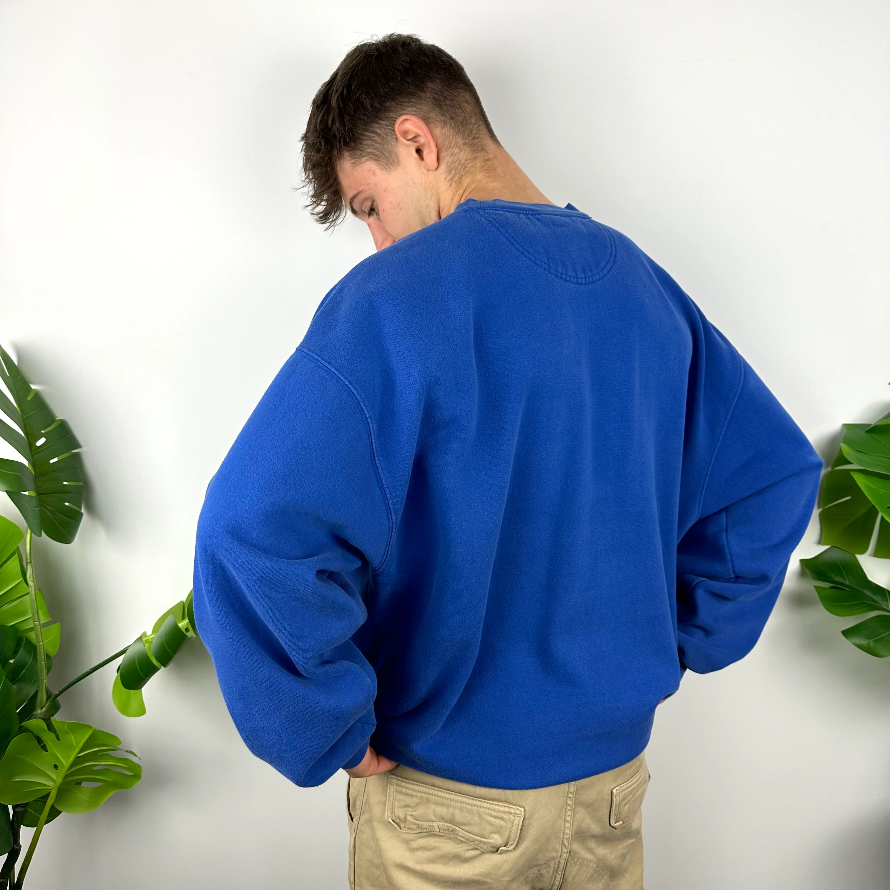 Nike x Kansas Jayhawks Blue Embroidered Spell Out Sweatshirt (XL) - Image 5