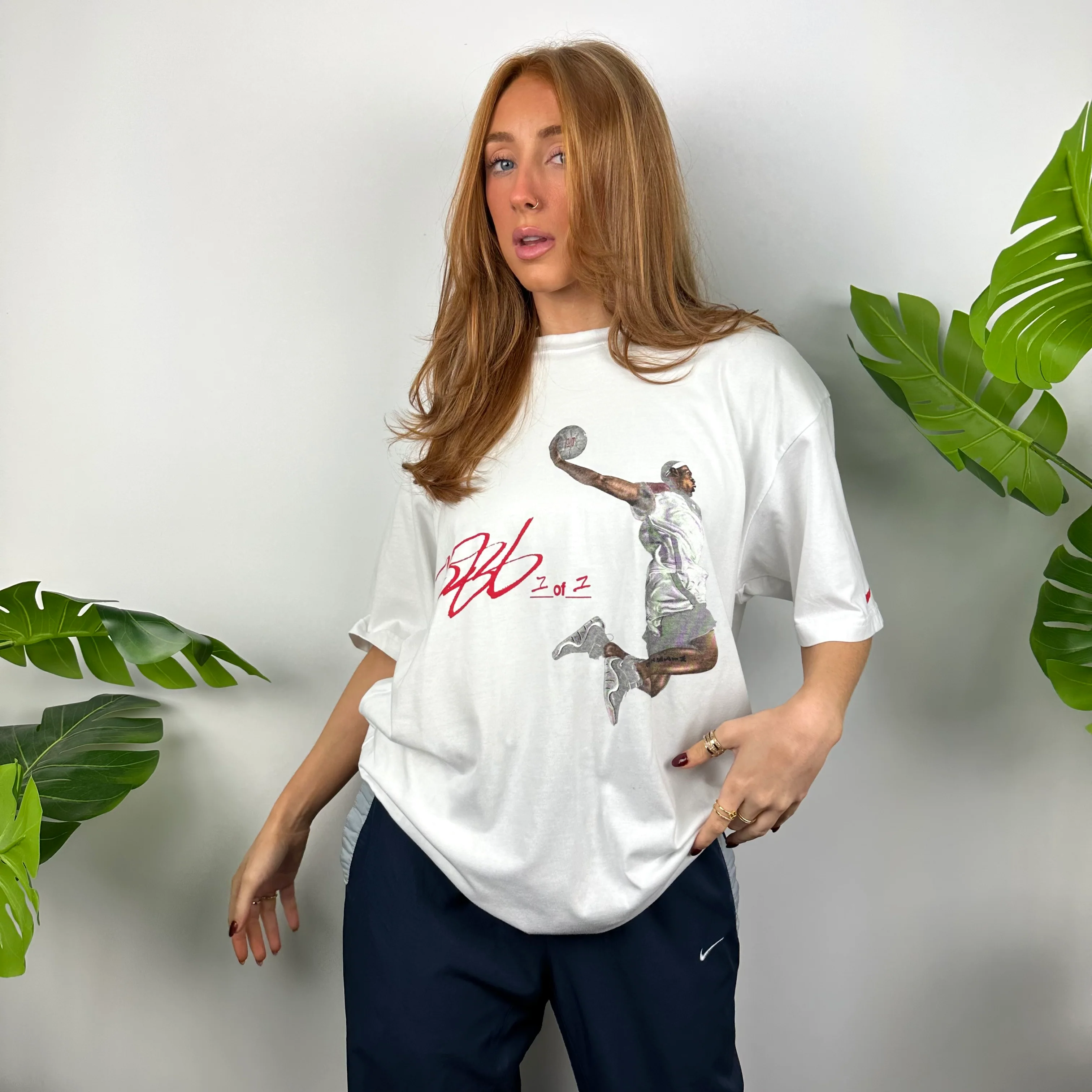 Nike X Lebron James 23 Ultra Rare White Spell Out T Shirt (XL)