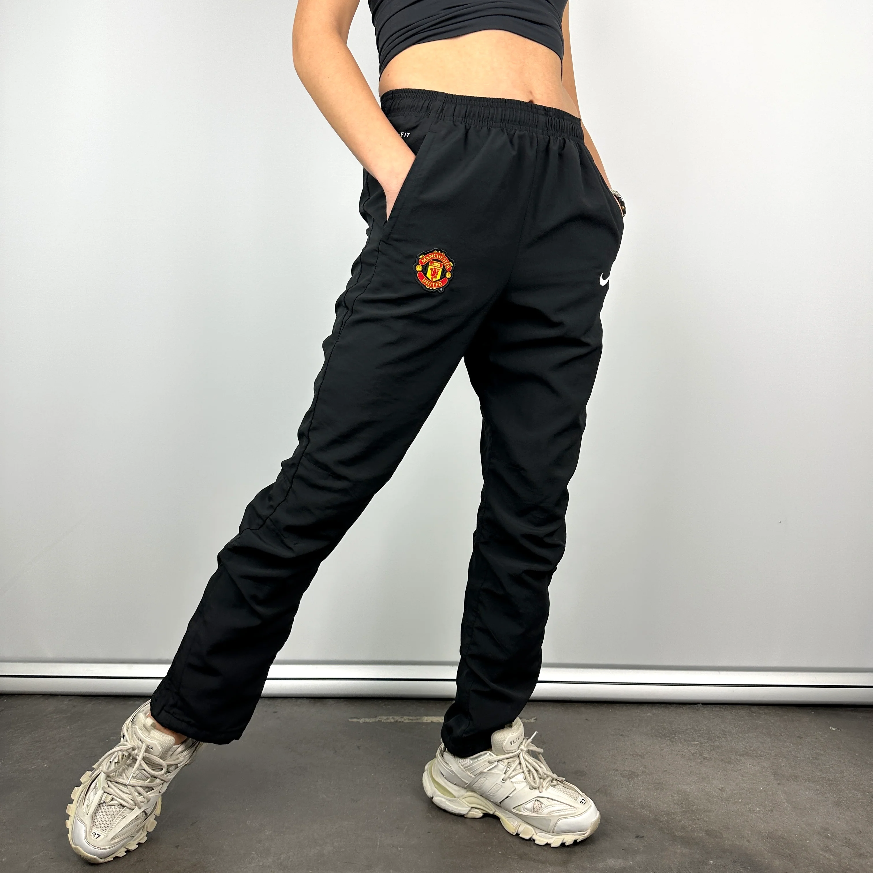 Nike X Manchester United Black Embroidered Logo Track Pants (M)