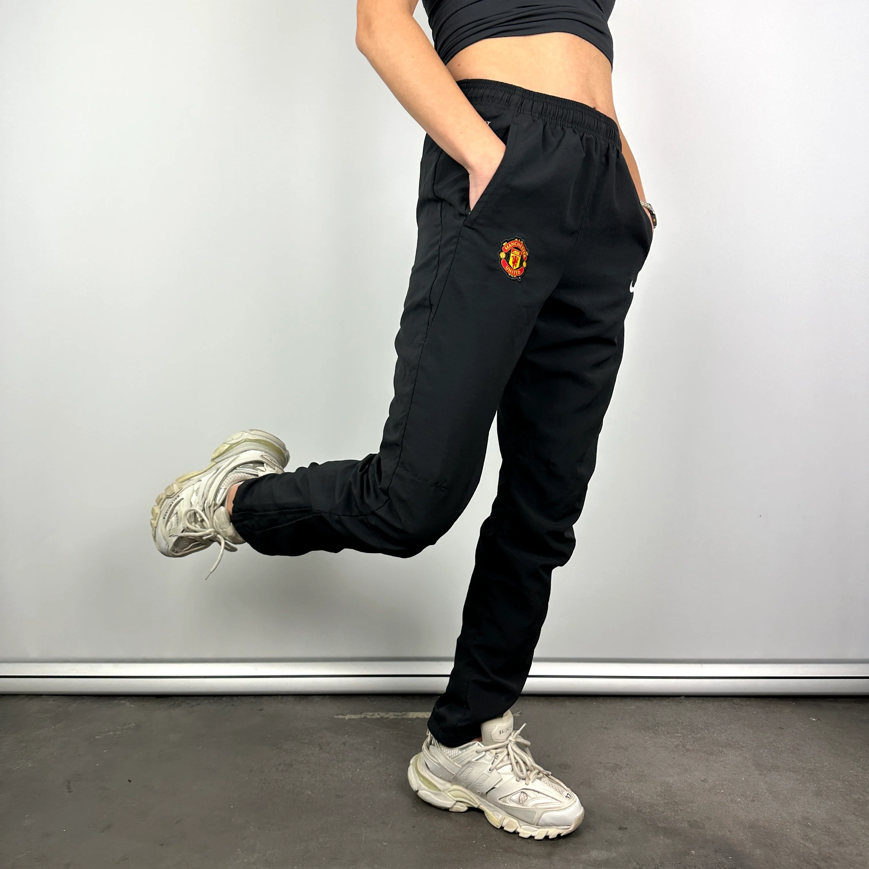 Nike X Manchester United Black Embroidered Logo Track Pants (M) - Image 5