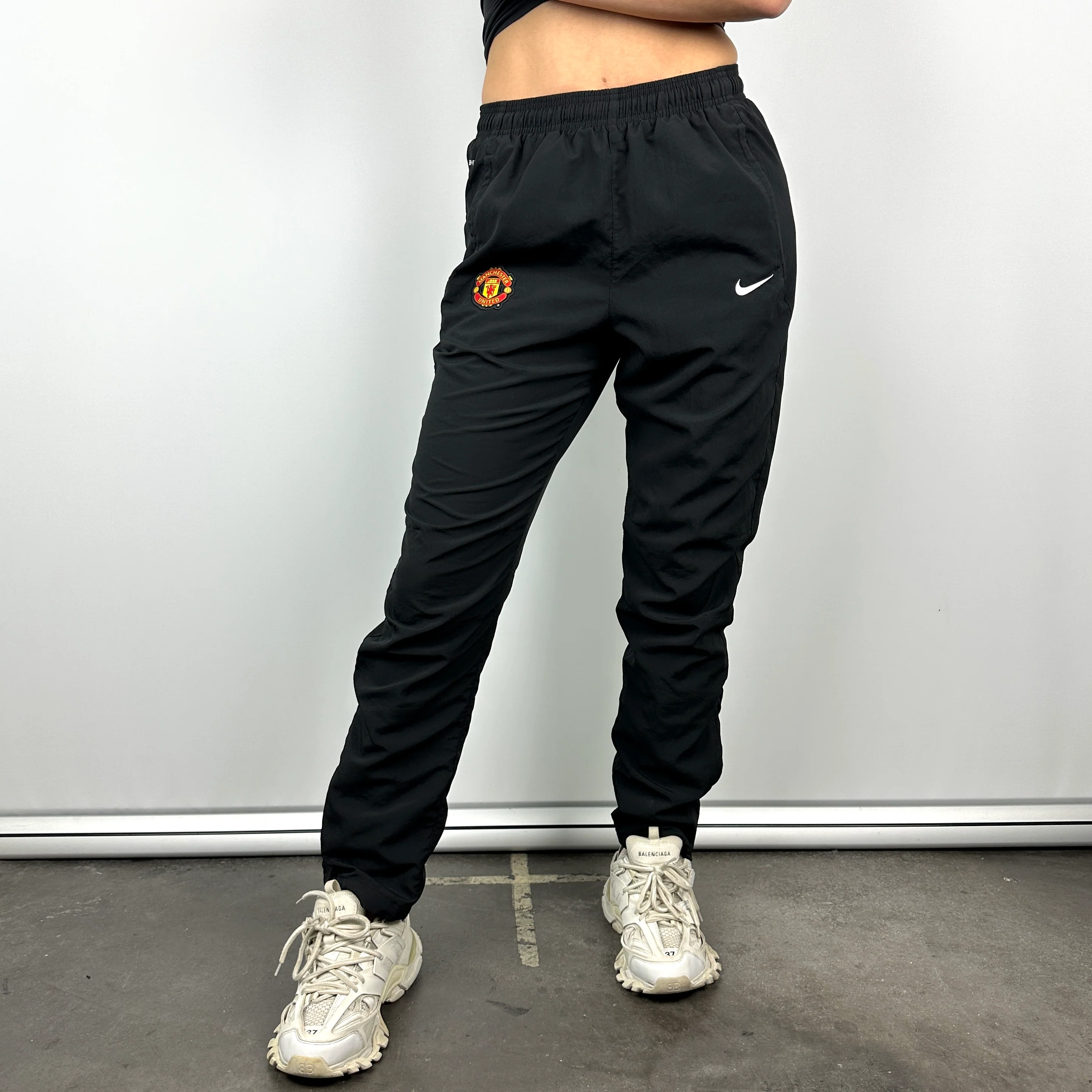 Nike X Manchester United Black Embroidered Logo Track Pants (M) - Image 6