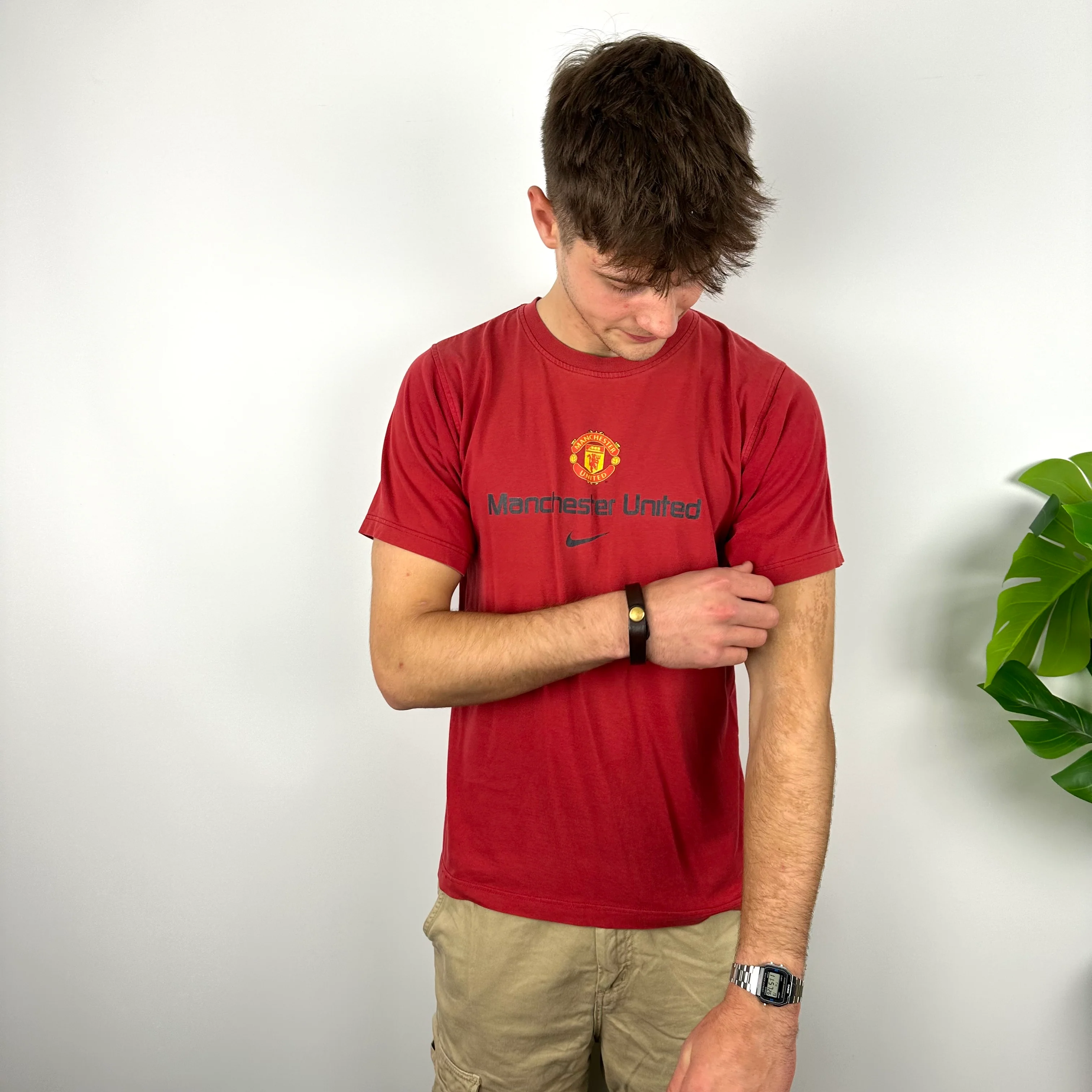 Nike x Manchester United Red Spell Out T Shirt (S) - Image 3