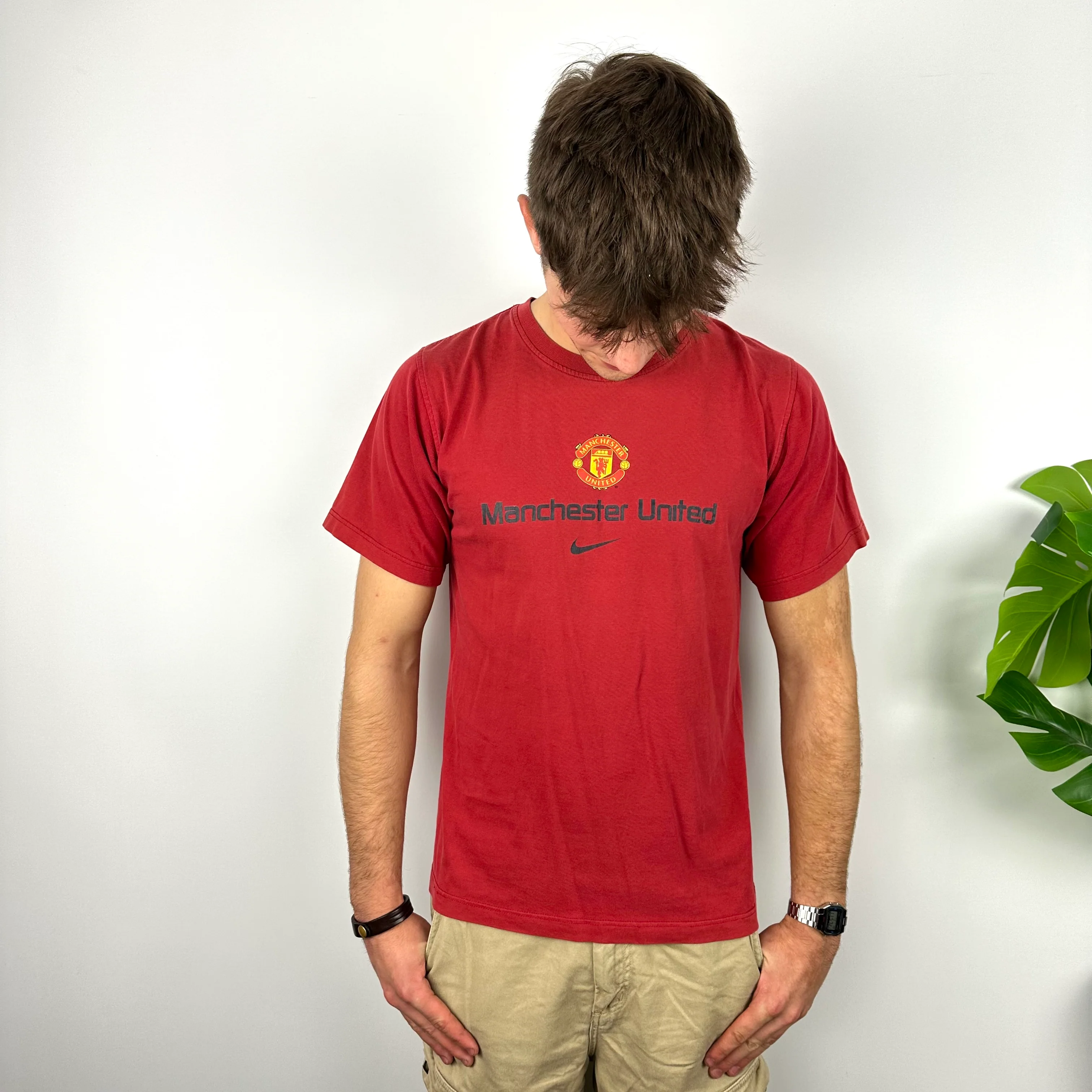 Nike x Manchester United Red Spell Out T Shirt (S) - Image 4