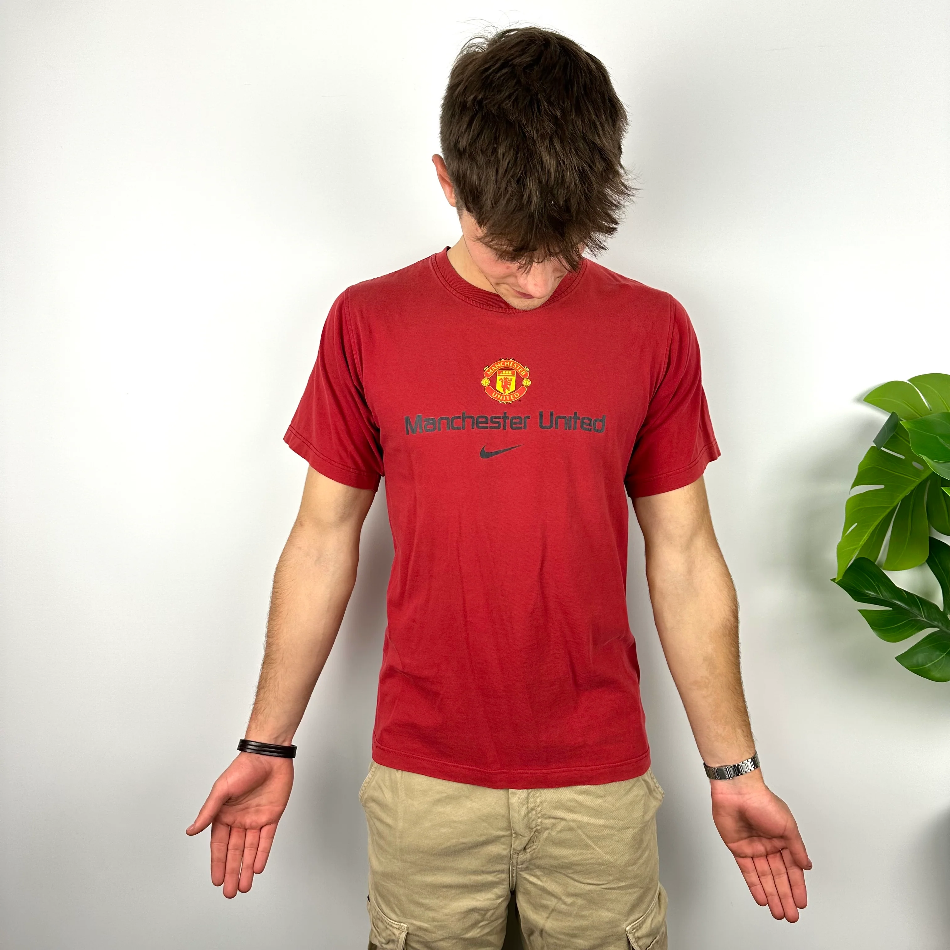 Nike x Manchester United Red Spell Out T Shirt (S) - Image 6