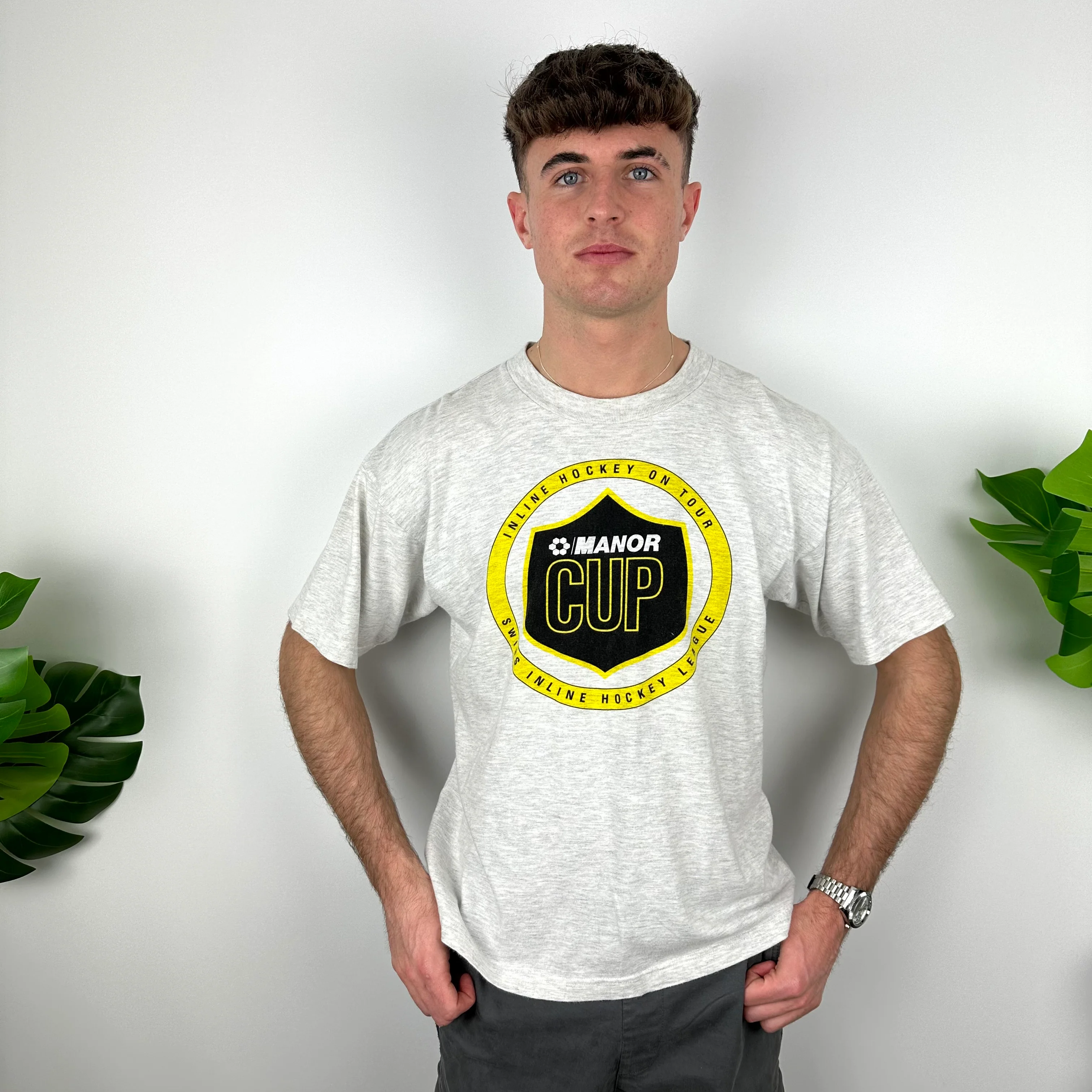 Nike X Manor Cup Grey Spell Out T Shirt (M)