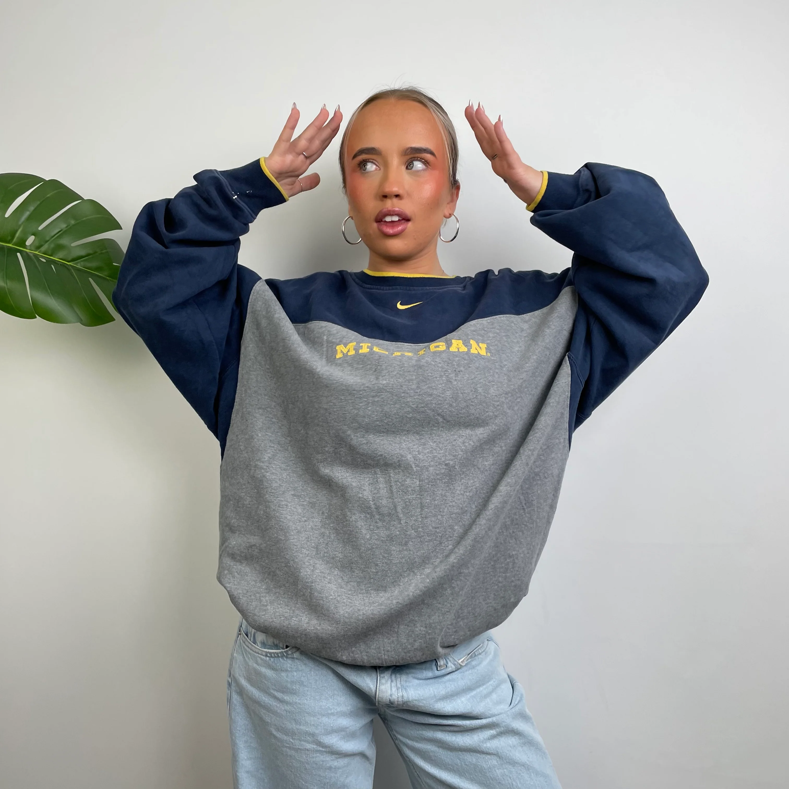 Nike x Michigan State Grey Embroidered Spell Out Sweatshirt (XL) - Image 3