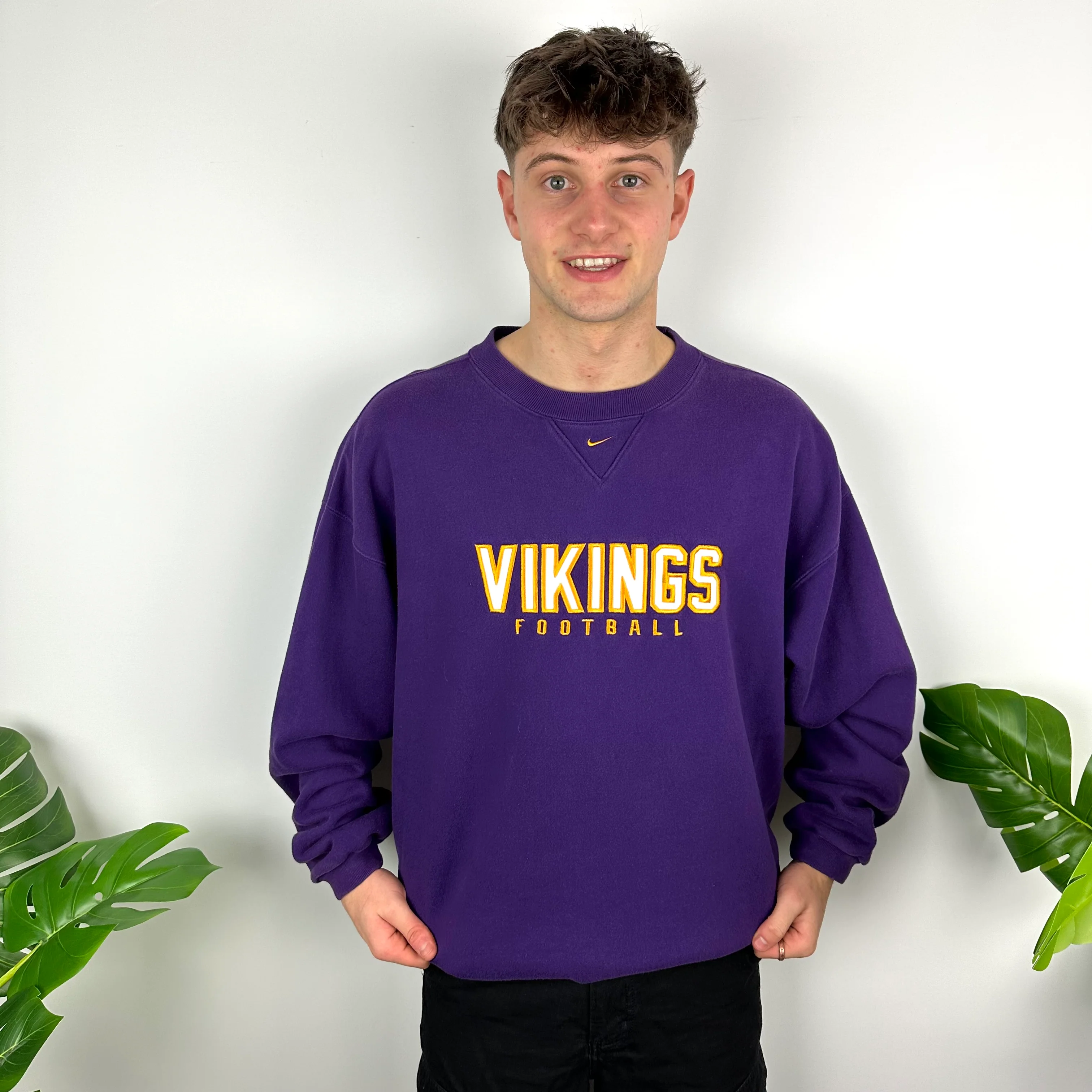 Nike x Minnesota Vikings Purple Embroidered Spell Out Sweatshirt (XL) - Image 2