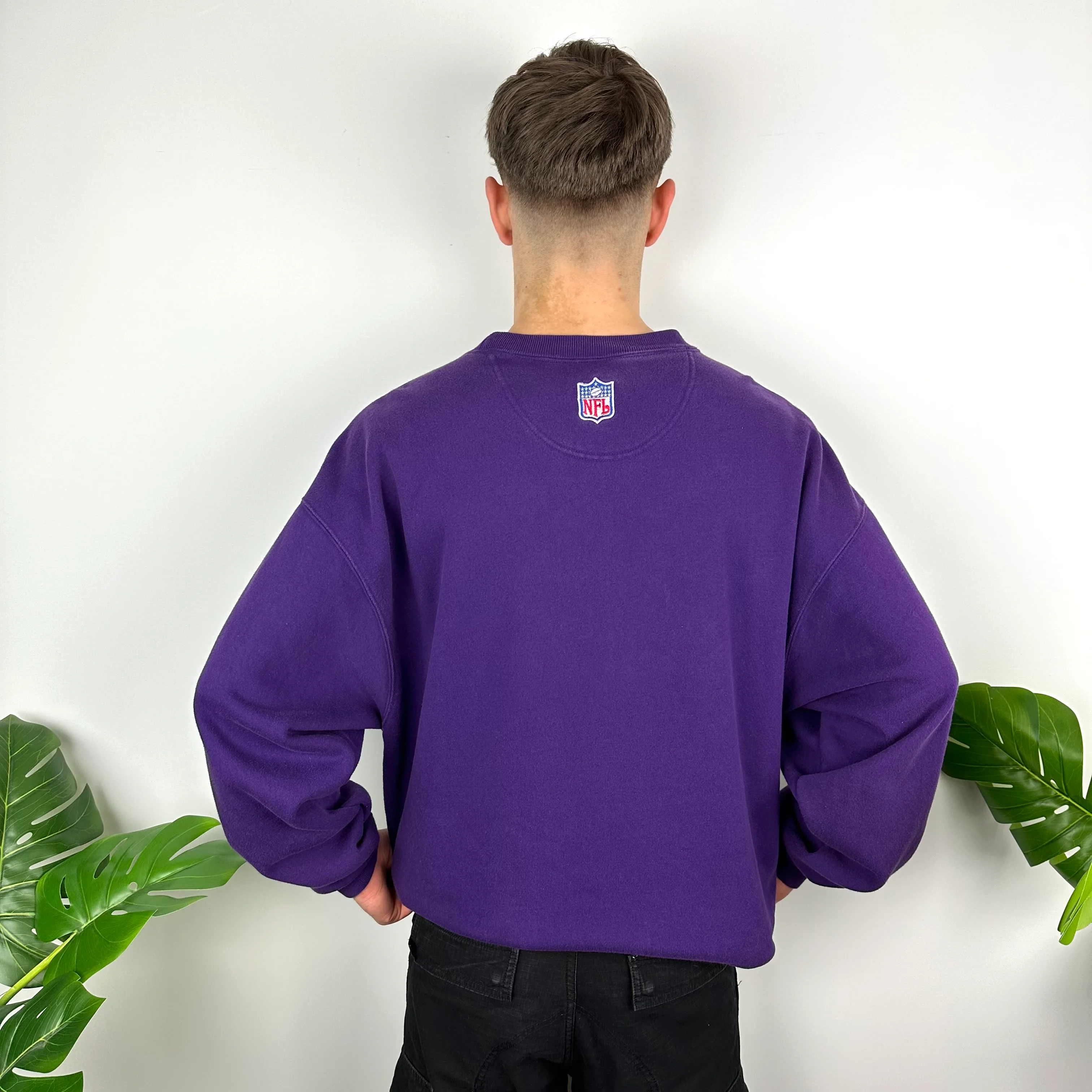Nike x Minnesota Vikings Purple Embroidered Spell Out Sweatshirt (XL) - Image 4