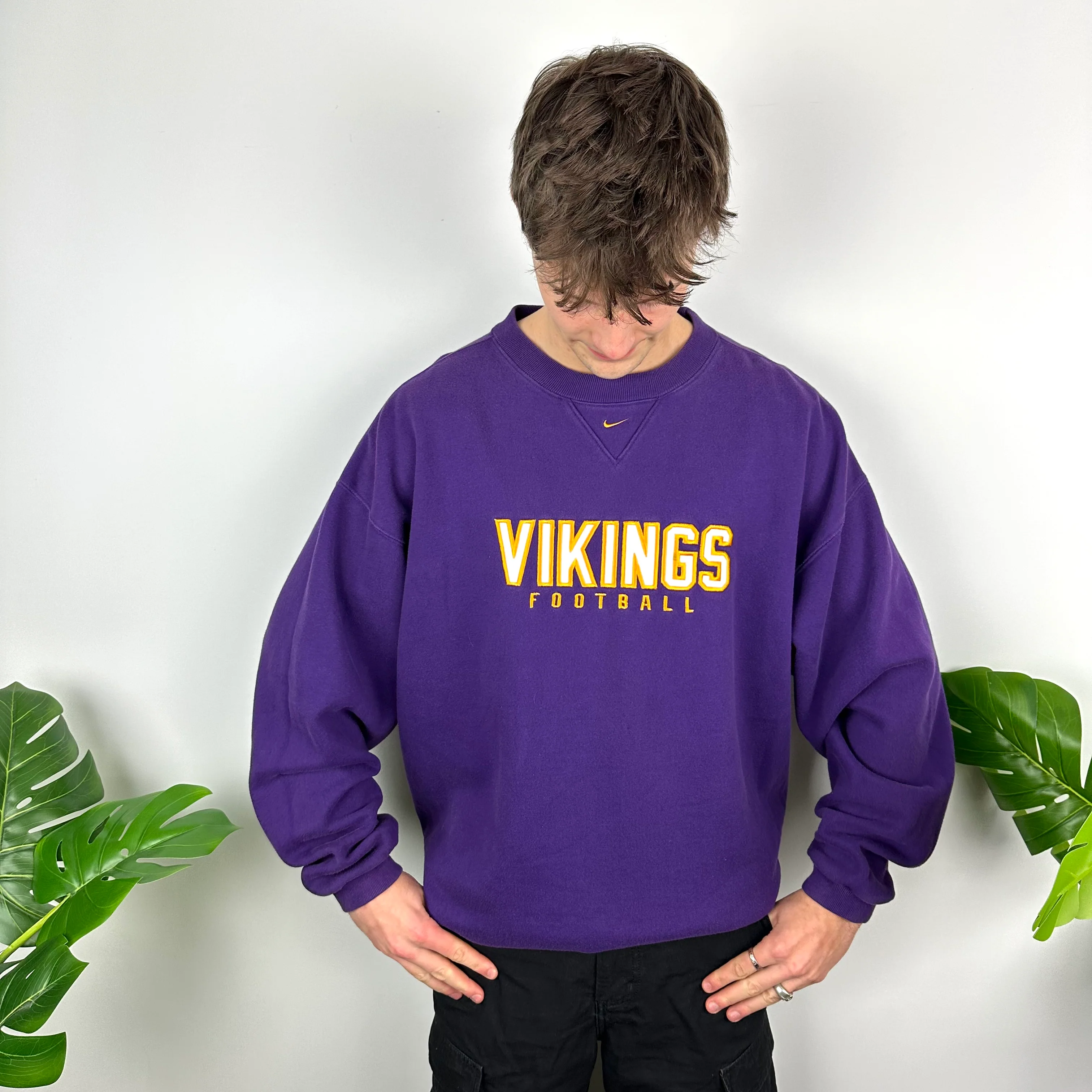 Nike x Minnesota Vikings Purple Embroidered Spell Out Sweatshirt (XL) - Image 5