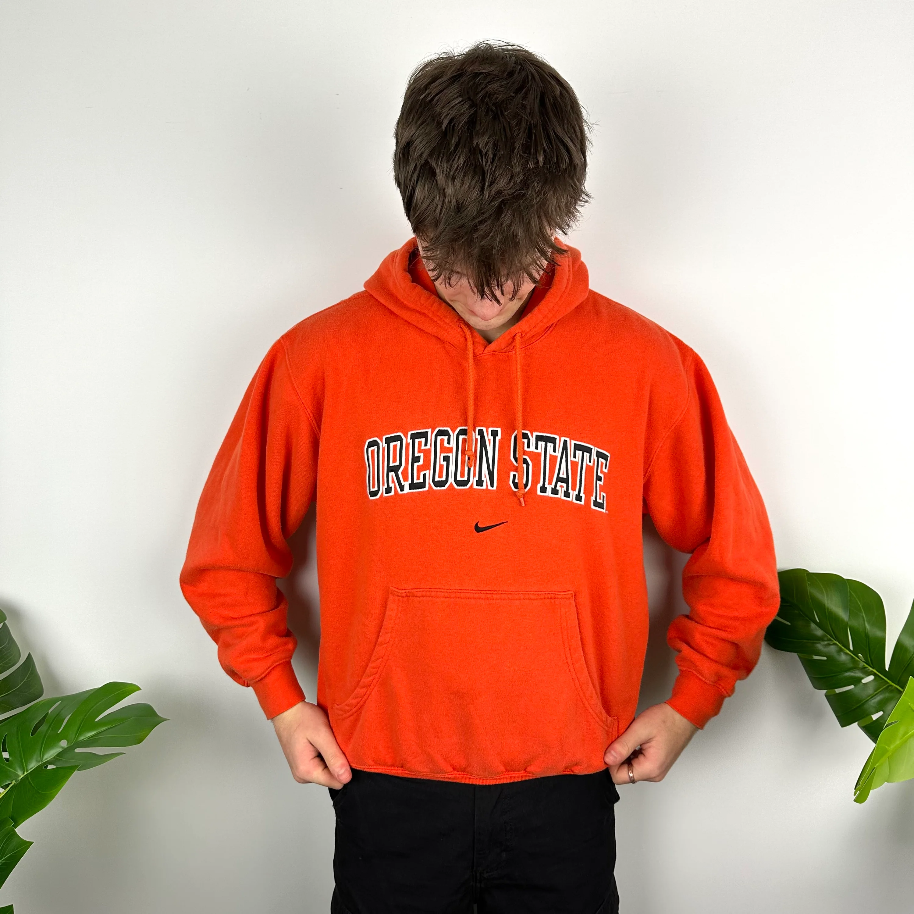 Nike x Oregon State Orange Embroidered Spell Out Hoodie (S) - Image 2