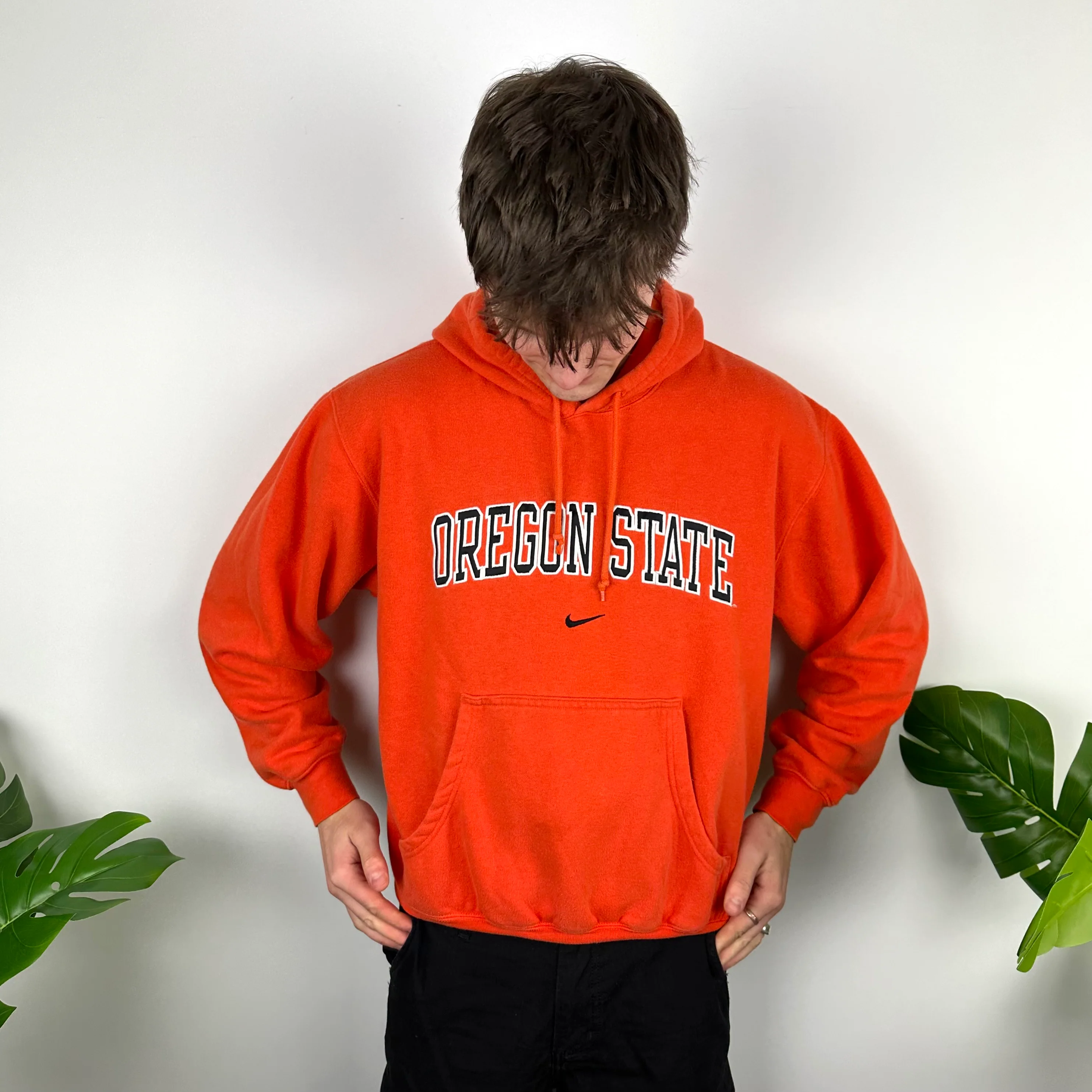 Nike x Oregon State Orange Embroidered Spell Out Hoodie (S) - Image 5