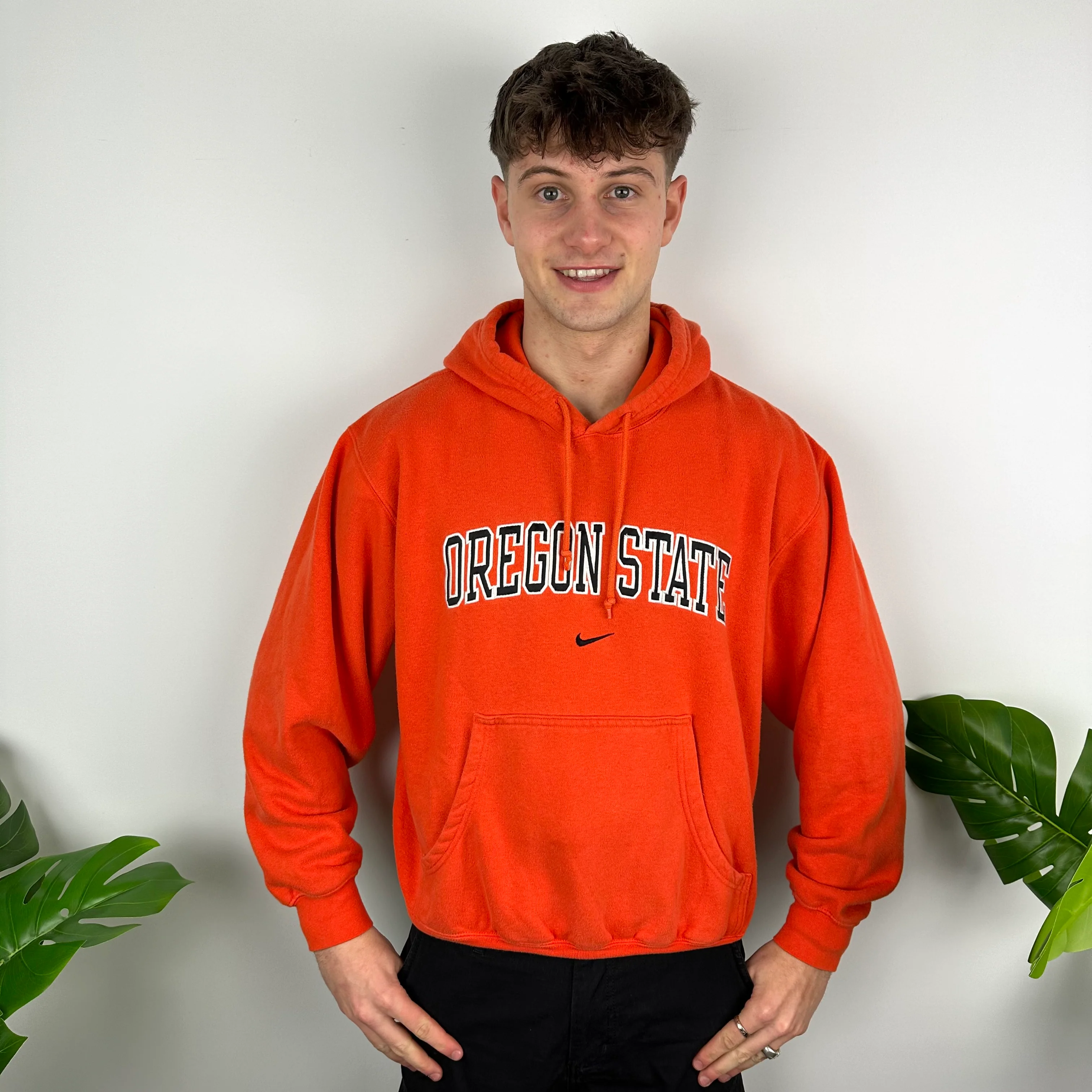 Nike x Oregon State Orange Embroidered Spell Out Hoodie (S) - Image 6