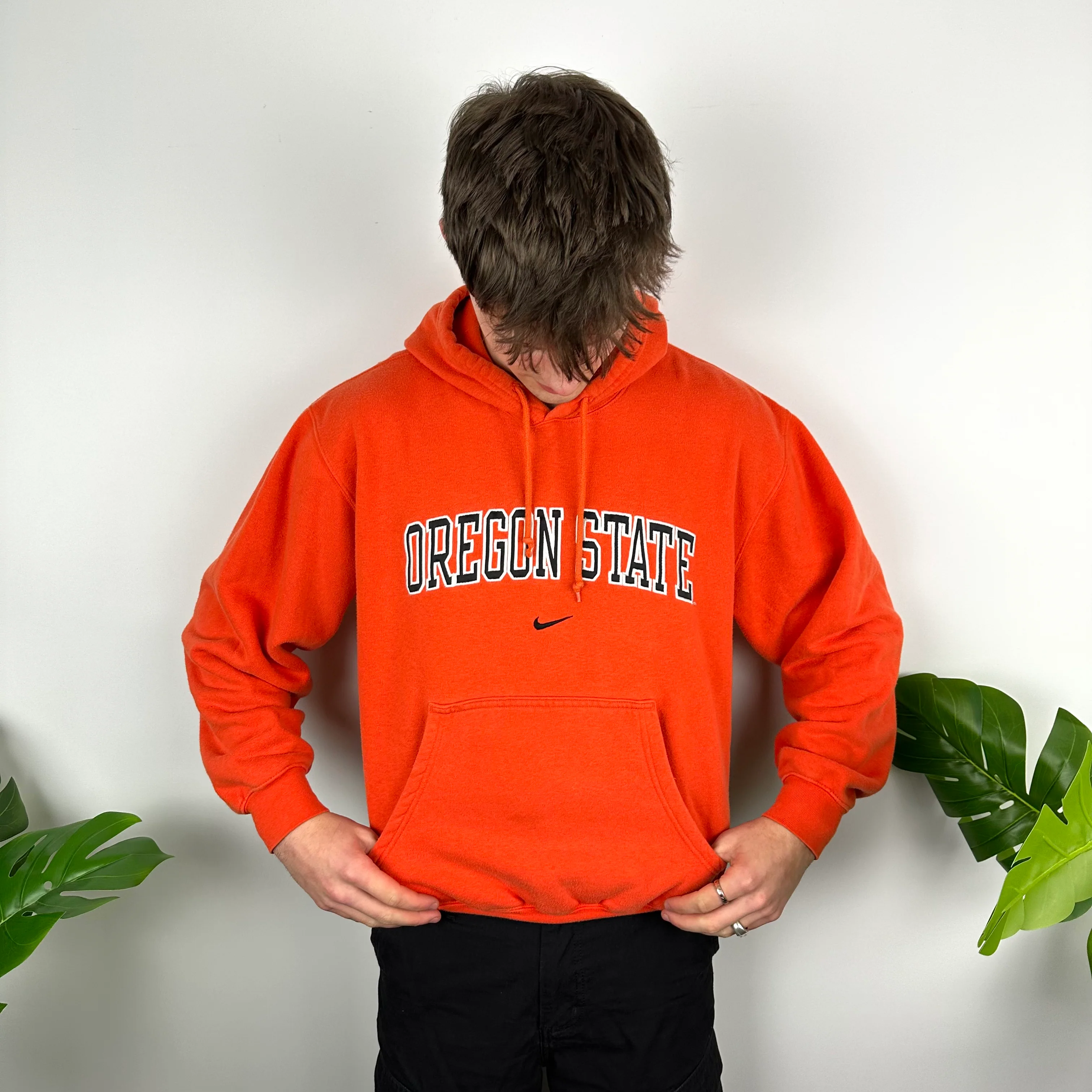Nike x Oregon State Orange Embroidered Spell Out Hoodie (S) - Image 7