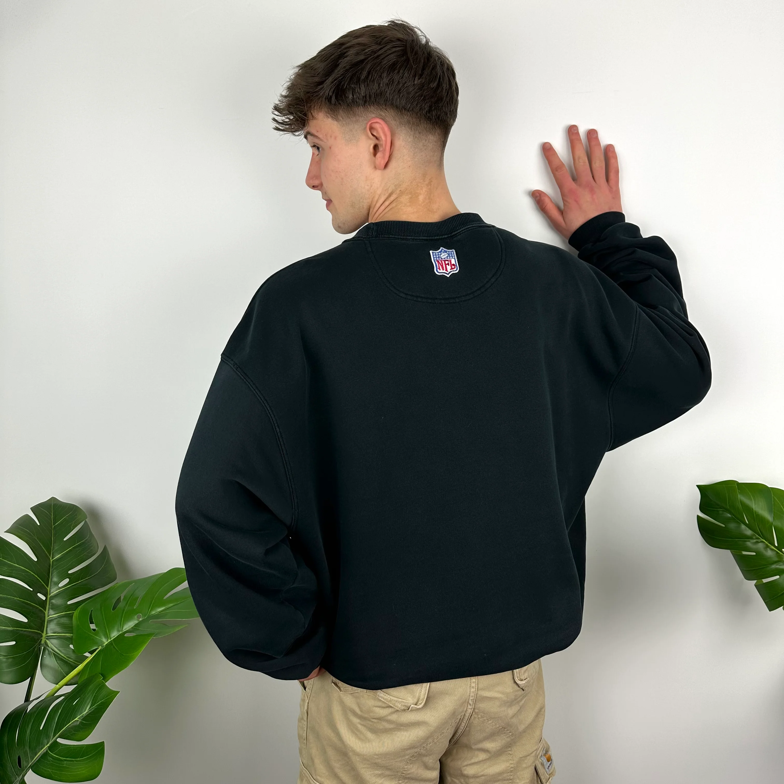 Nike X Pittsburgh Steelers Black Embroidered Spell Out Sweatshirt (XL) - Image 4