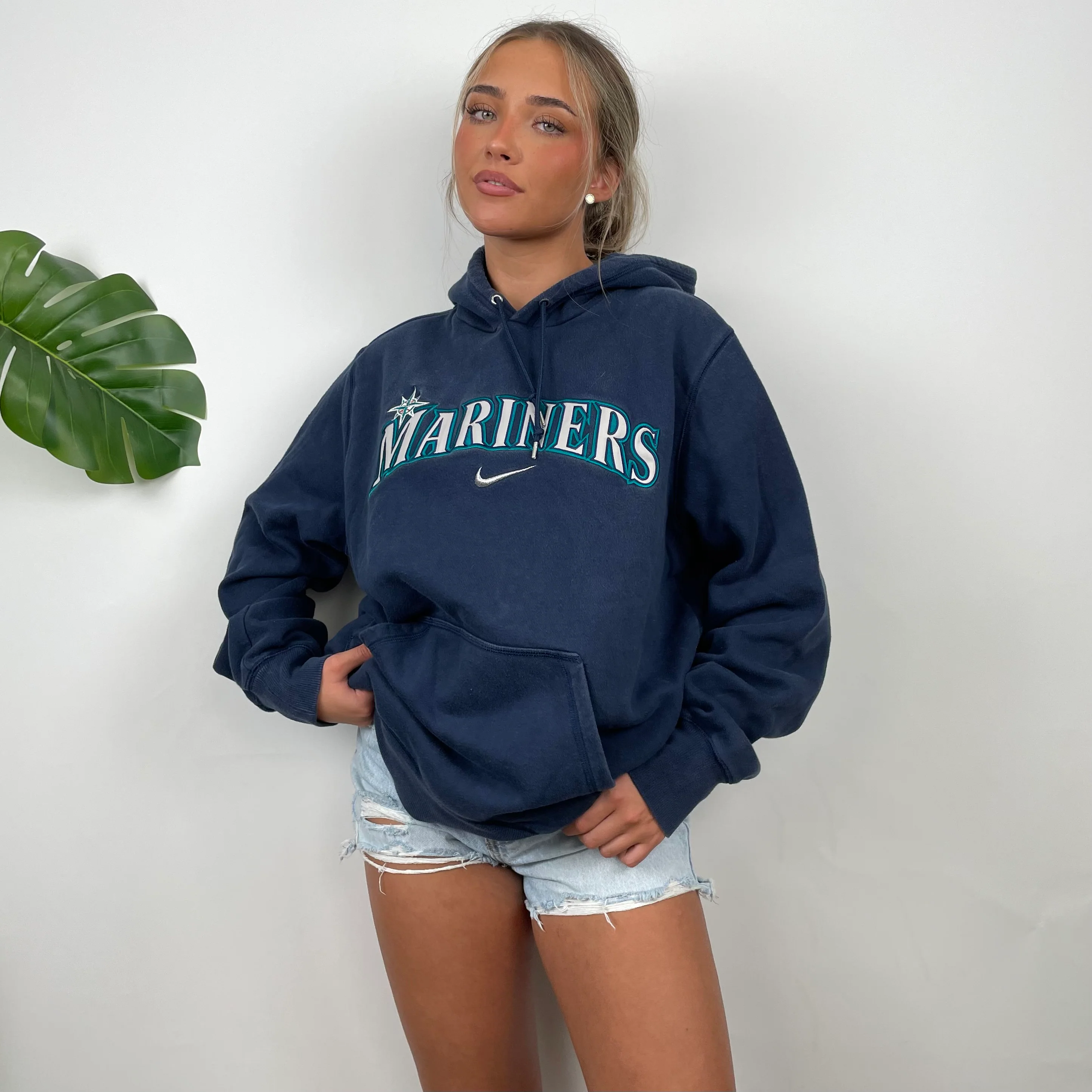 Nike x Seattle Mariners Embroidered Spell Out Hoodie (L) - Image 2