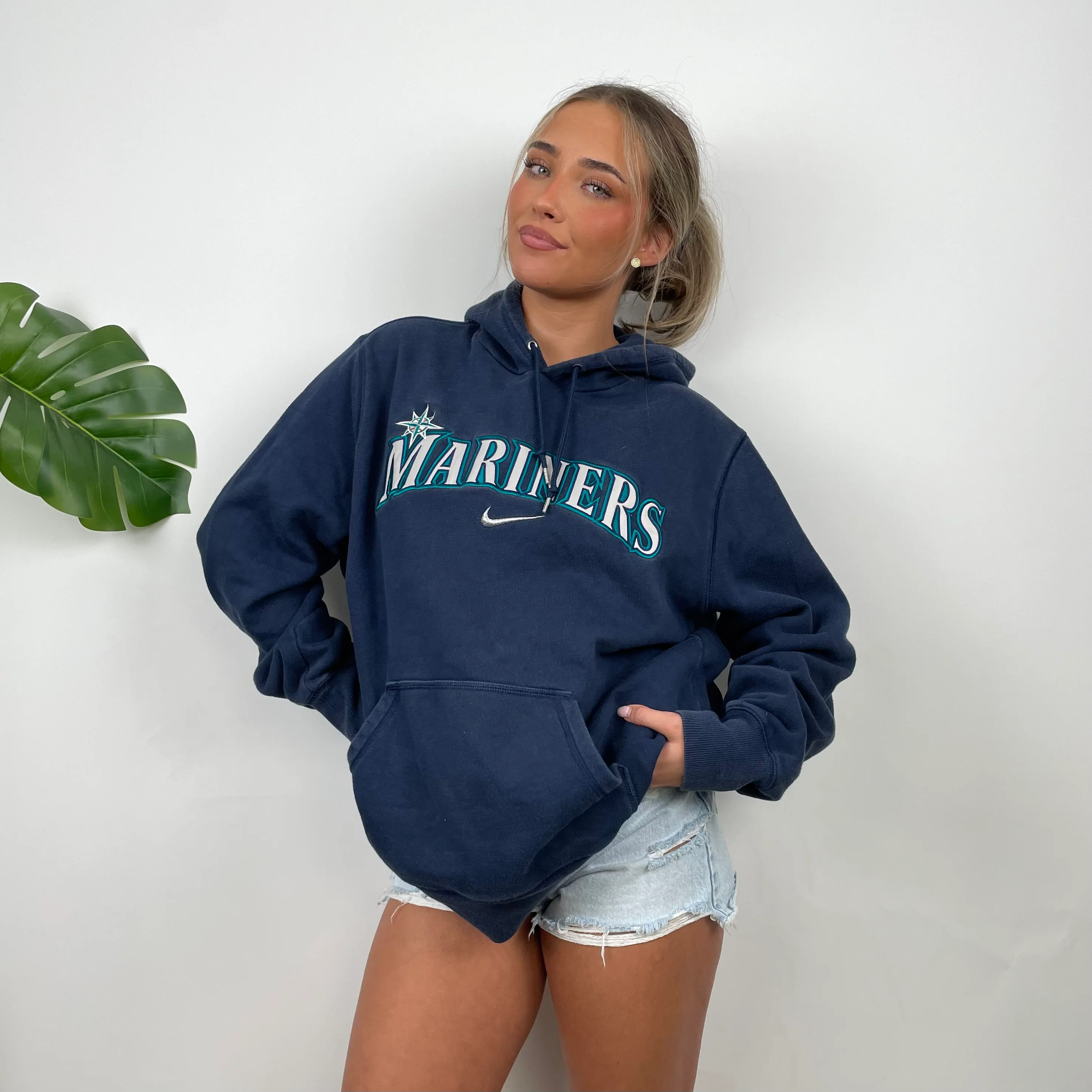 Nike x Seattle Mariners Embroidered Spell Out Hoodie (L) - Image 4
