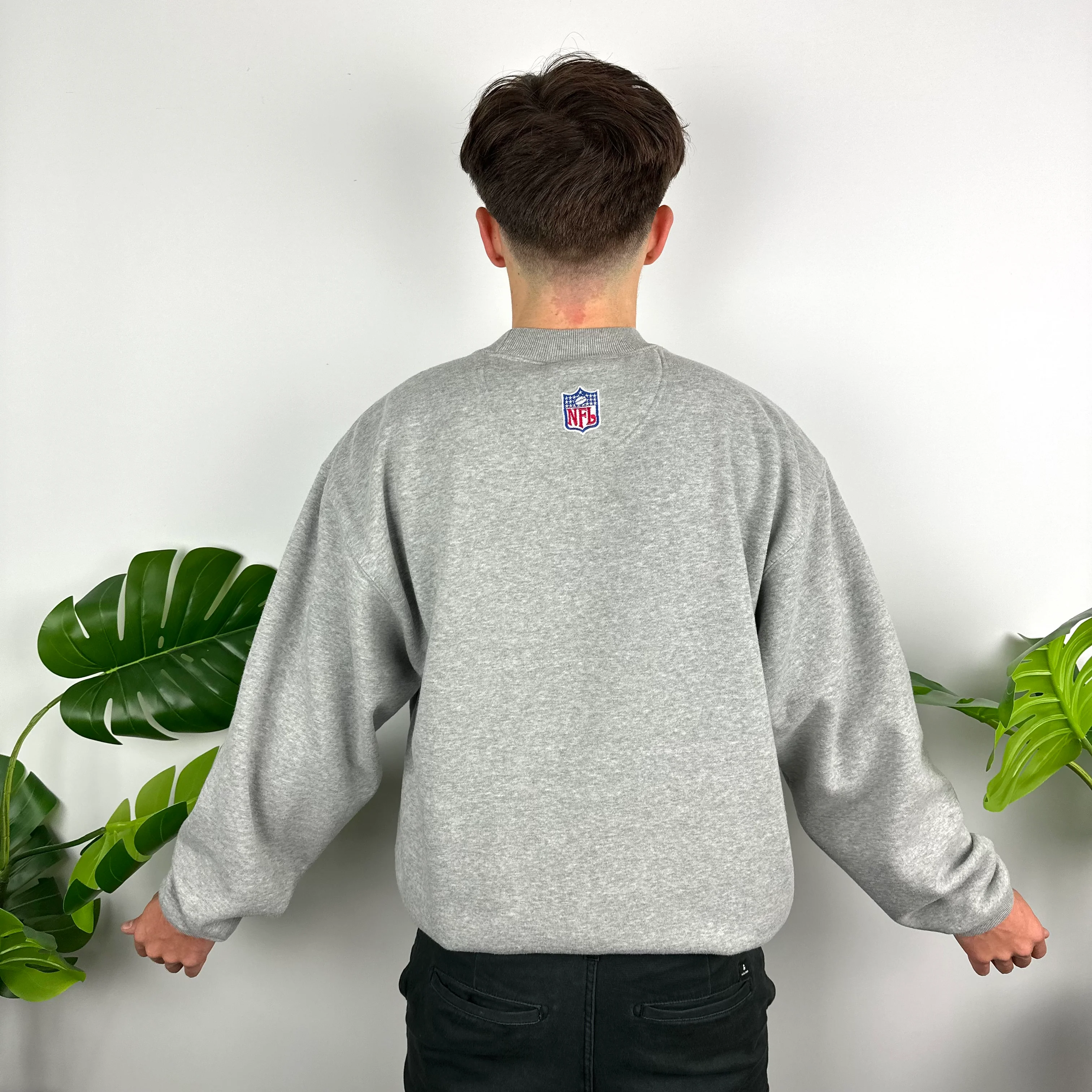 Nike X Seattle Seahawks Grey Embroidered Spell Out Sweatshirt (M) - Image 5