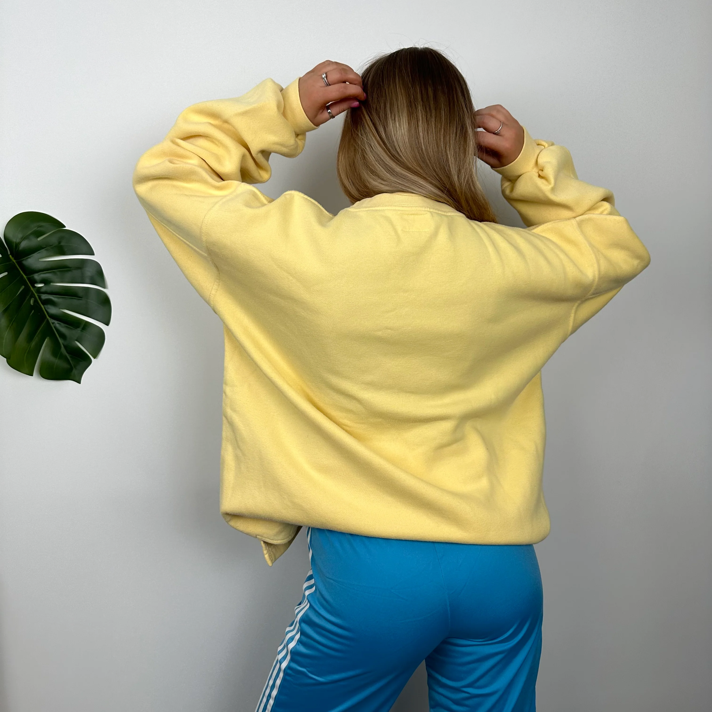 Nike Yellow Embroidered Spell Out Sweatshirt (L) - Image 6