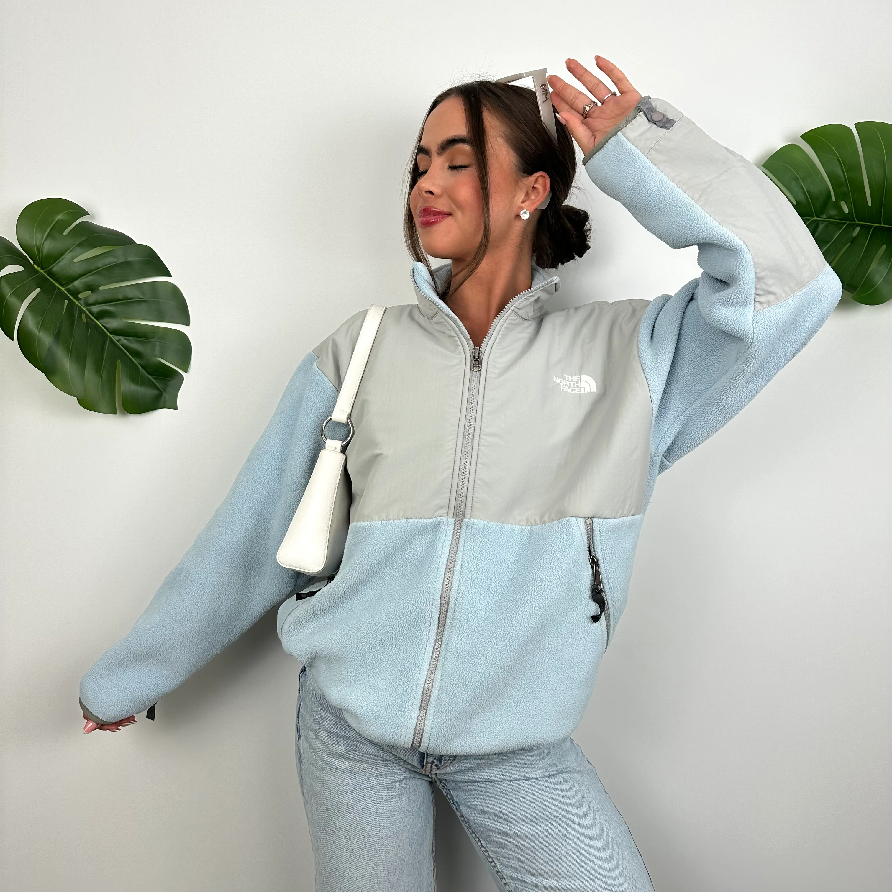 North Face Baby Blue Denali Teddy Bear Fleece Zip Up Jacket (M) - Image 3