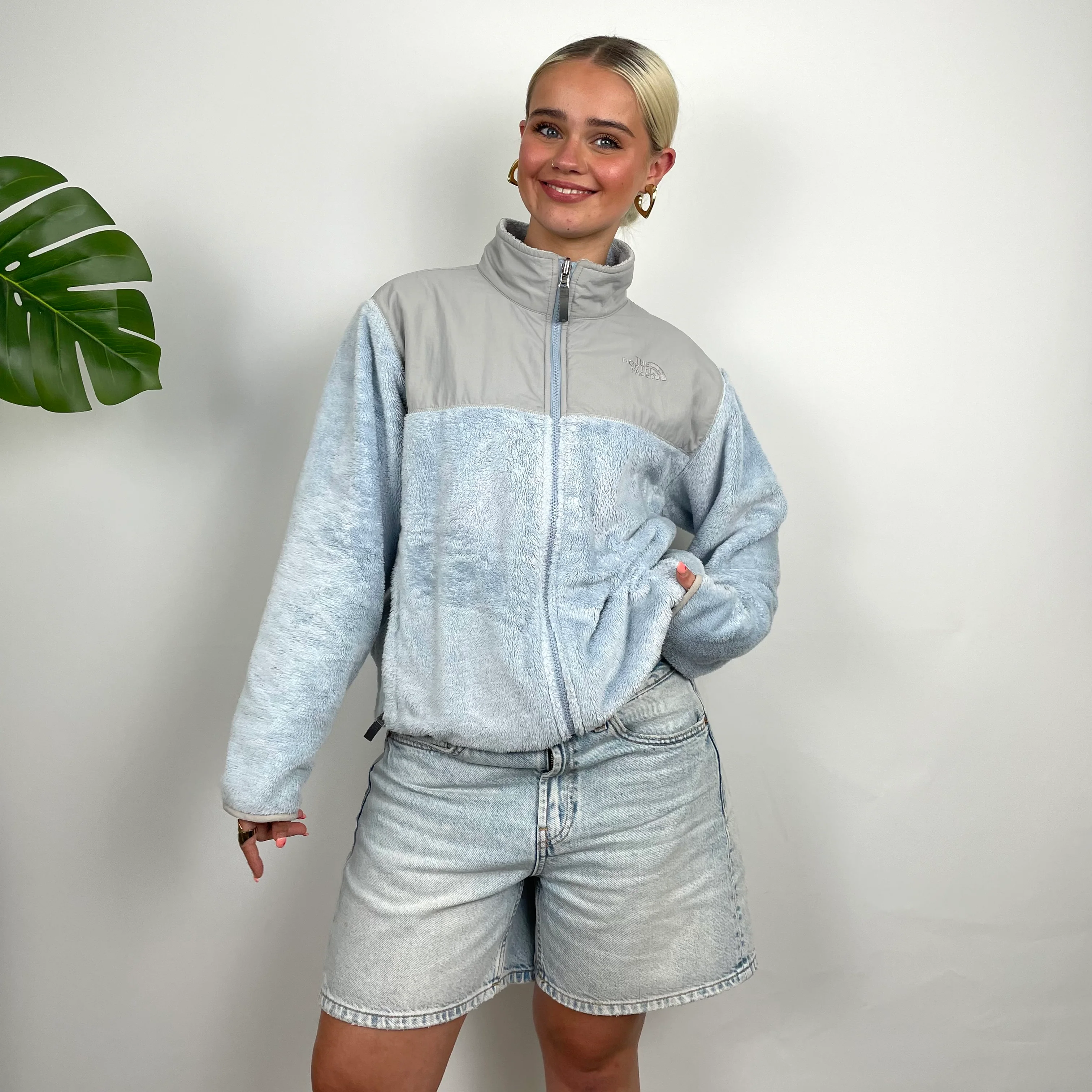 North Face Baby Blue Denali Teddy Bear Fleece Zip Up Jacket (S) - Image 3