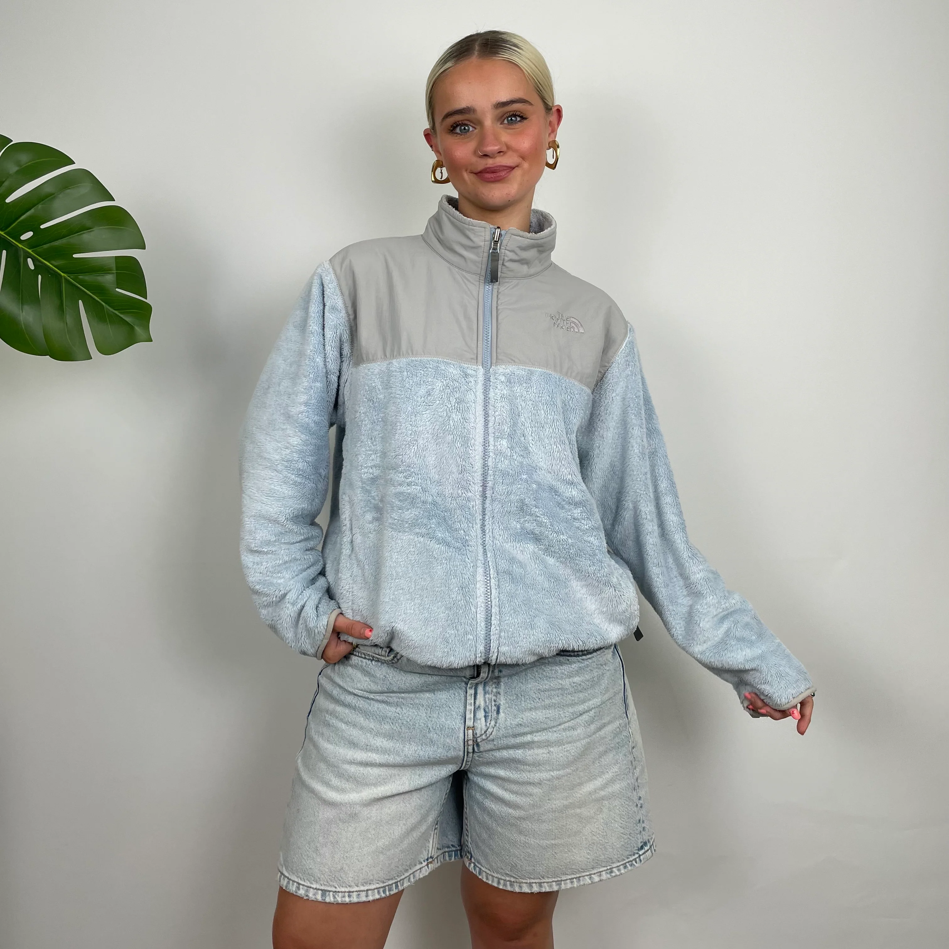 North Face Baby Blue Denali Teddy Bear Fleece Zip Up Jacket (S) - Image 5