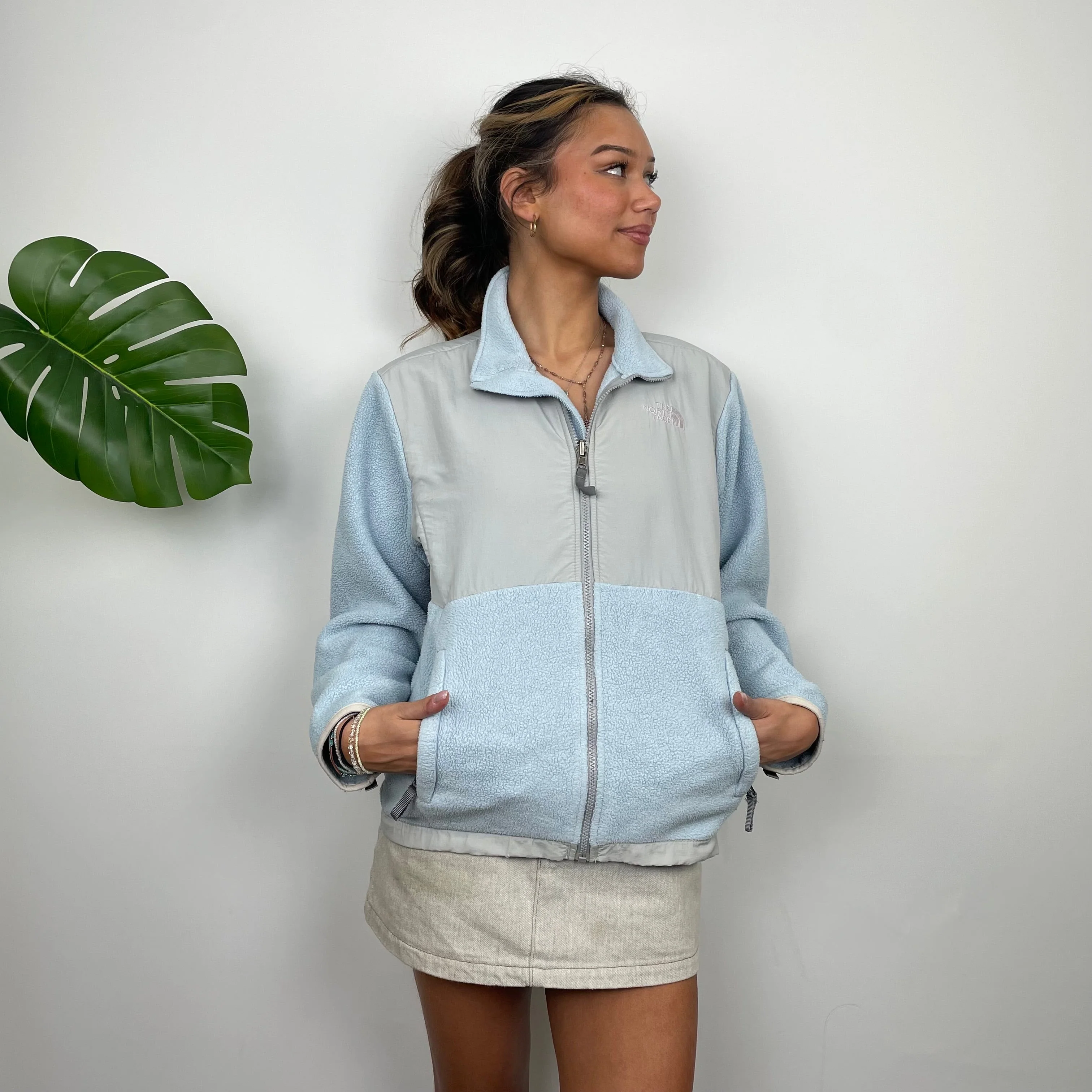 North Face Baby Blue Denali Teddy Bear Fleece Zip Up Jacket (S) - Image 4