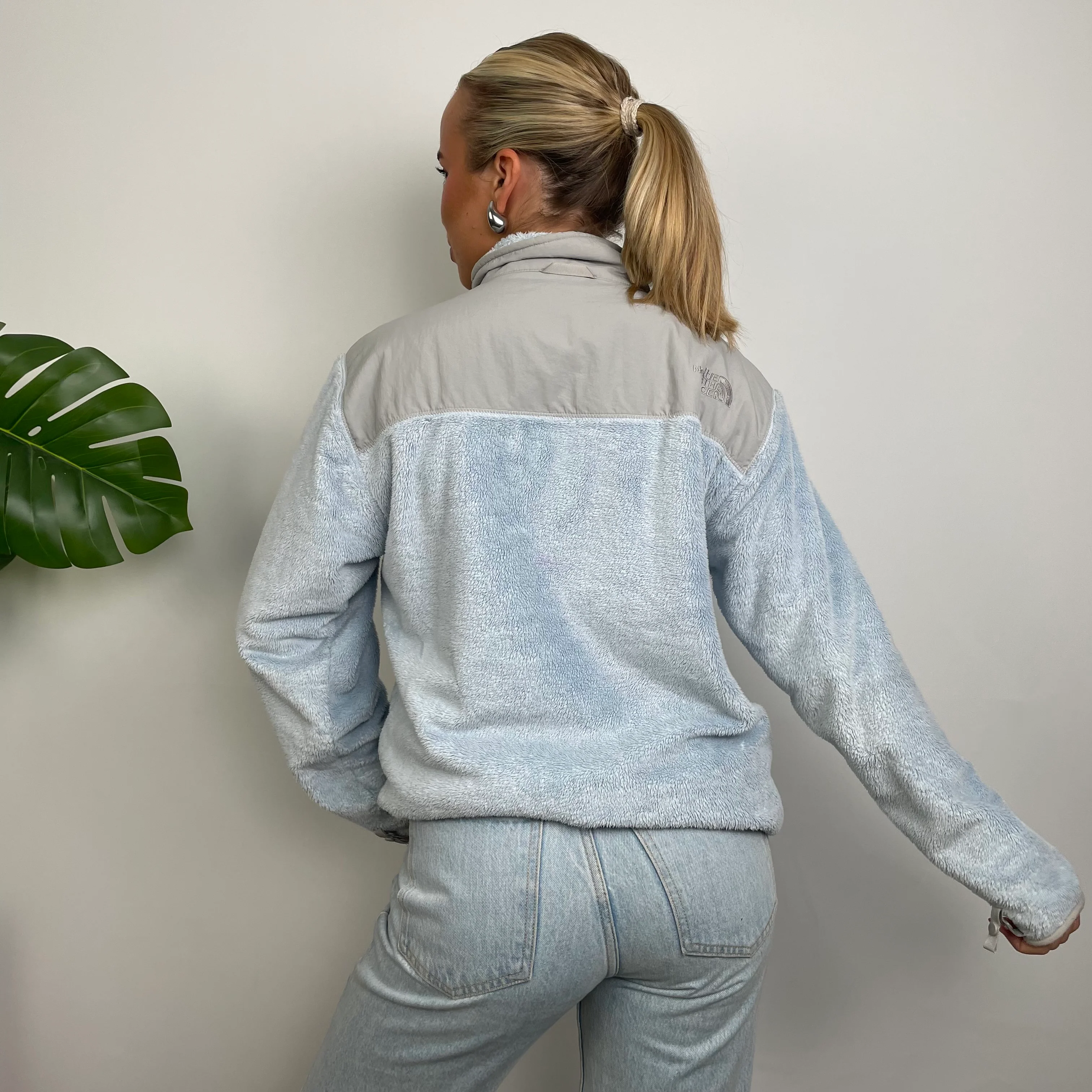 North Face Baby Blue Denali Teddy Bear Fleece Zip Up Jacket (S) - Image 4