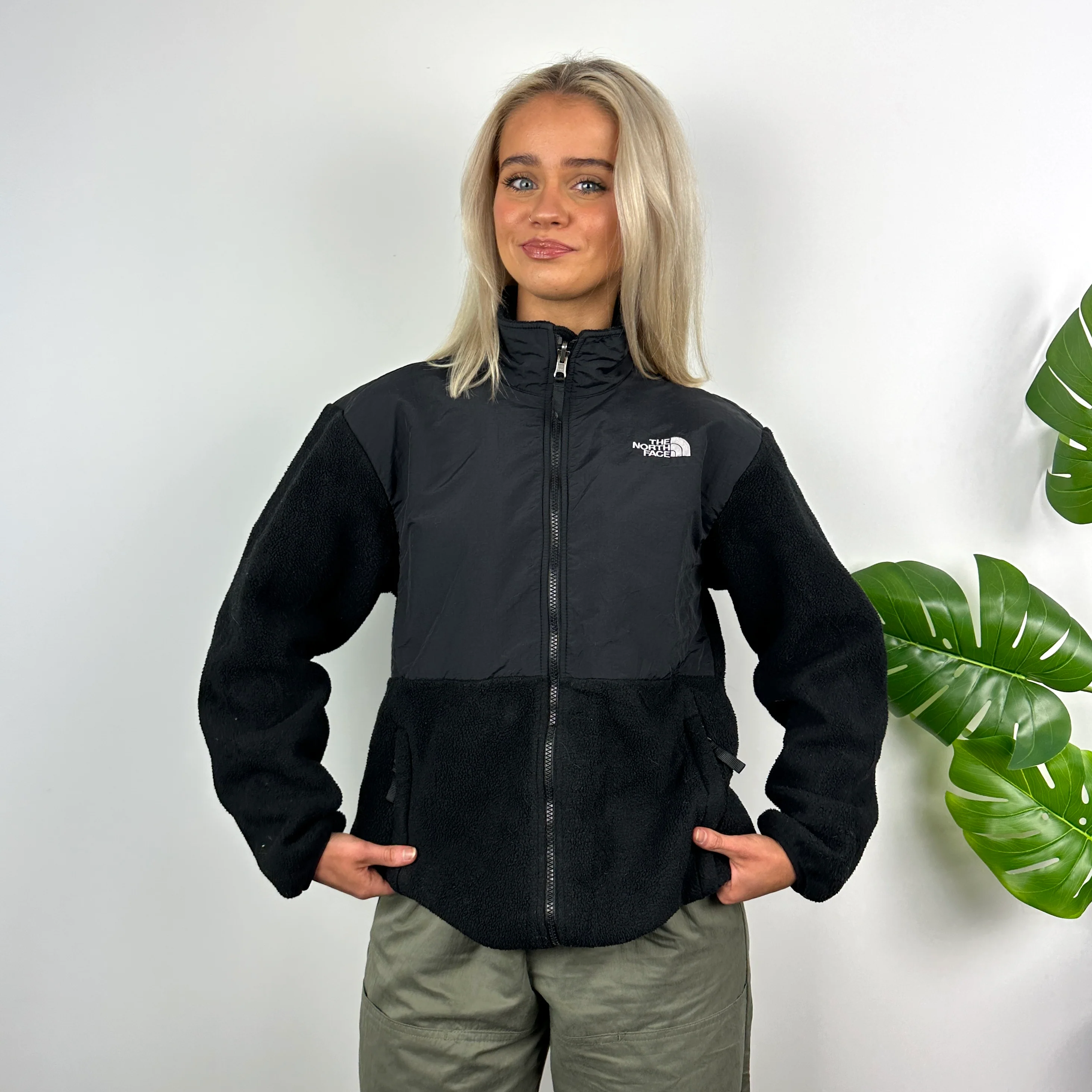 North Face Black Denali Teddy Bear Fleece Zip Up Jacket (M)