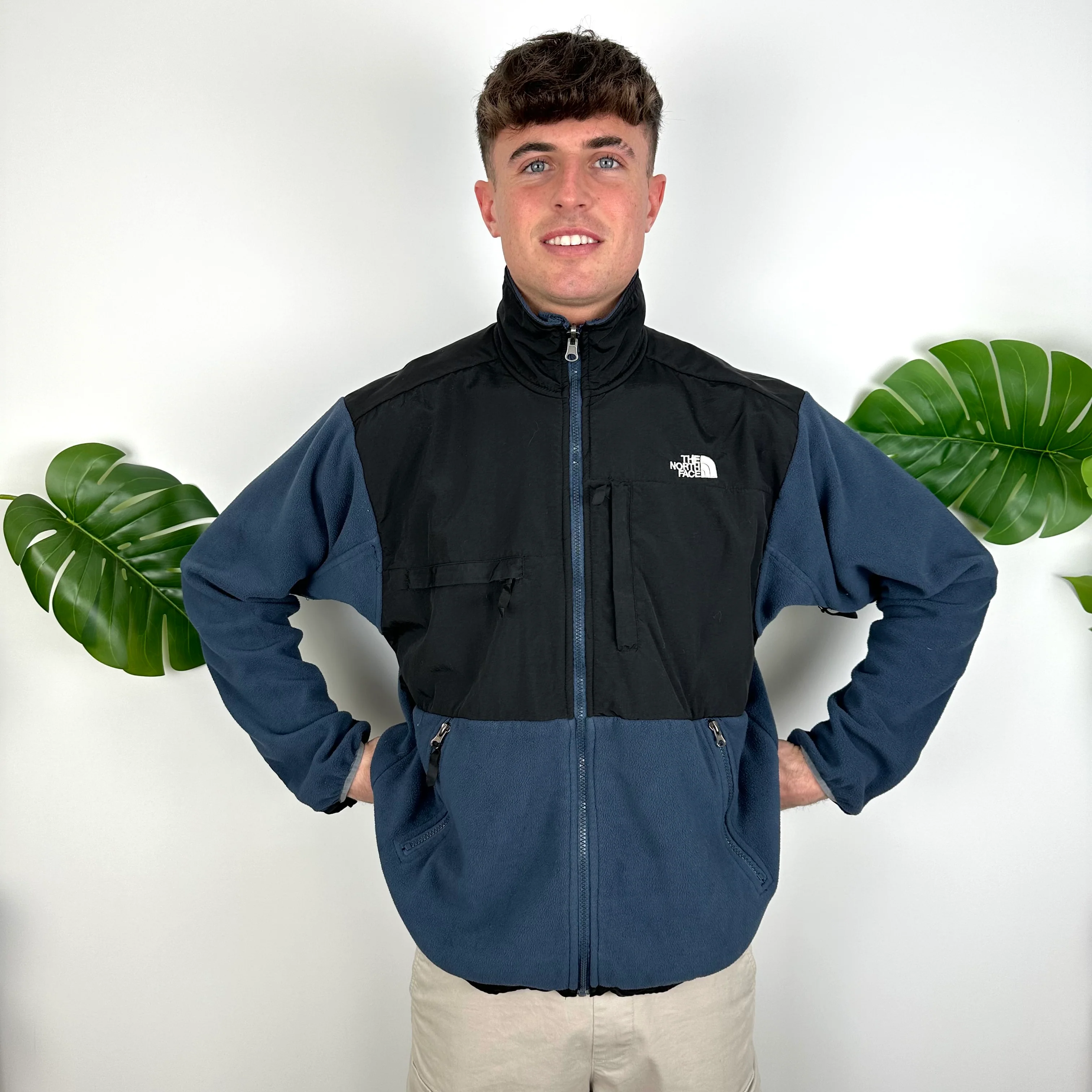 North Face Blue Denali Teddy Bear Fleece Zip Up Jacket (L)