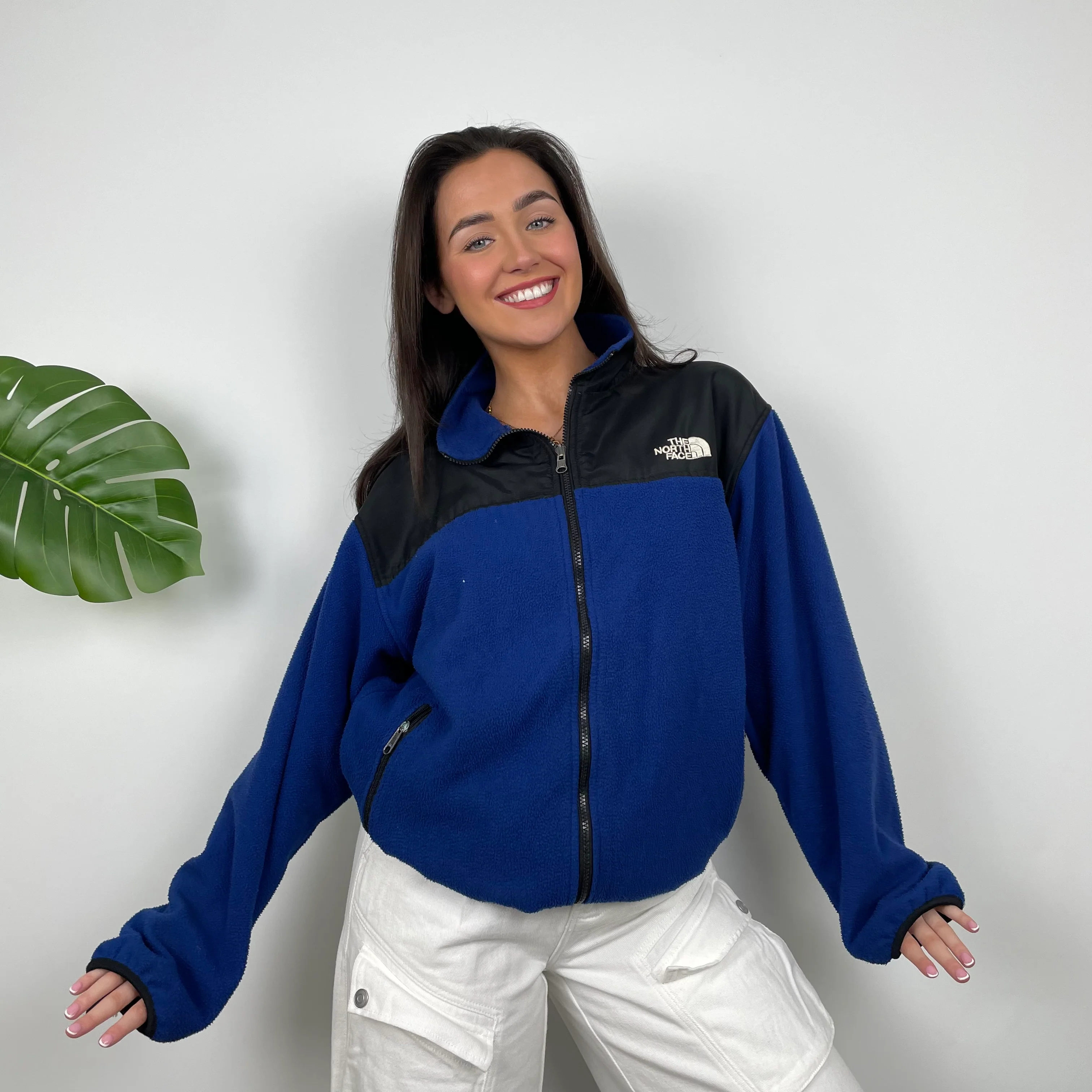 North Face Blue Denali Teddy Bear Fleece Zip Up Jacket (L) - Image 3