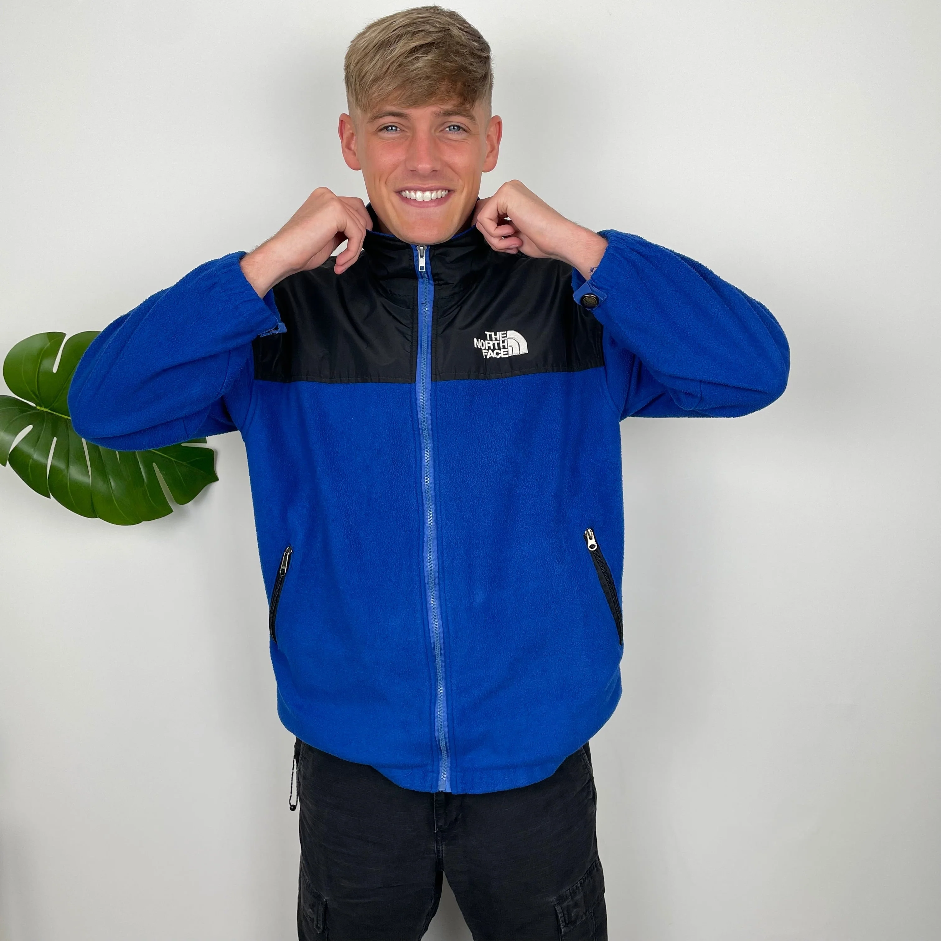 North Face Blue Denali Teddy Bear Fleece Zip Up Jacket (XL) - Image 3