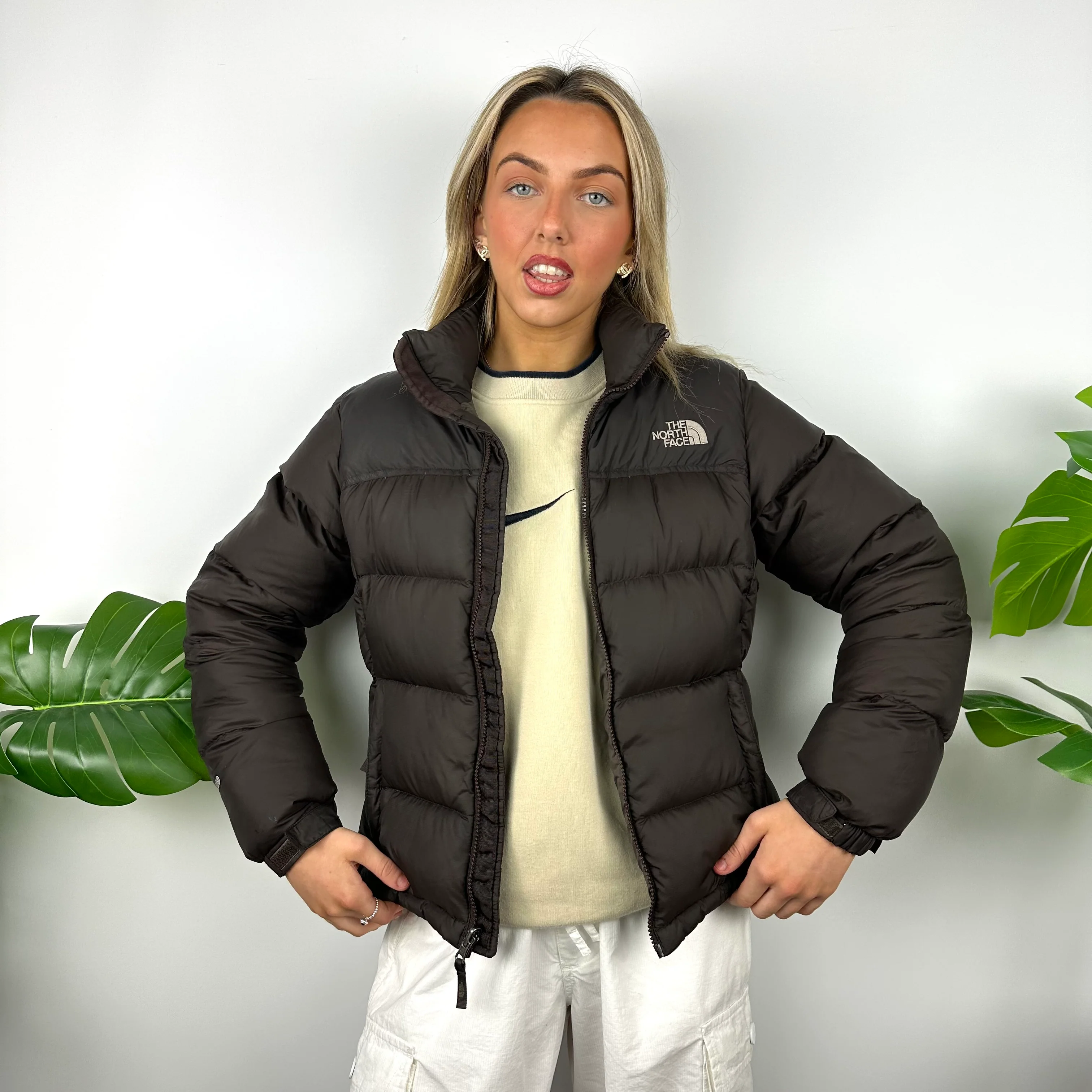 North Face Brown Puffer Jacket (S) - Image 4