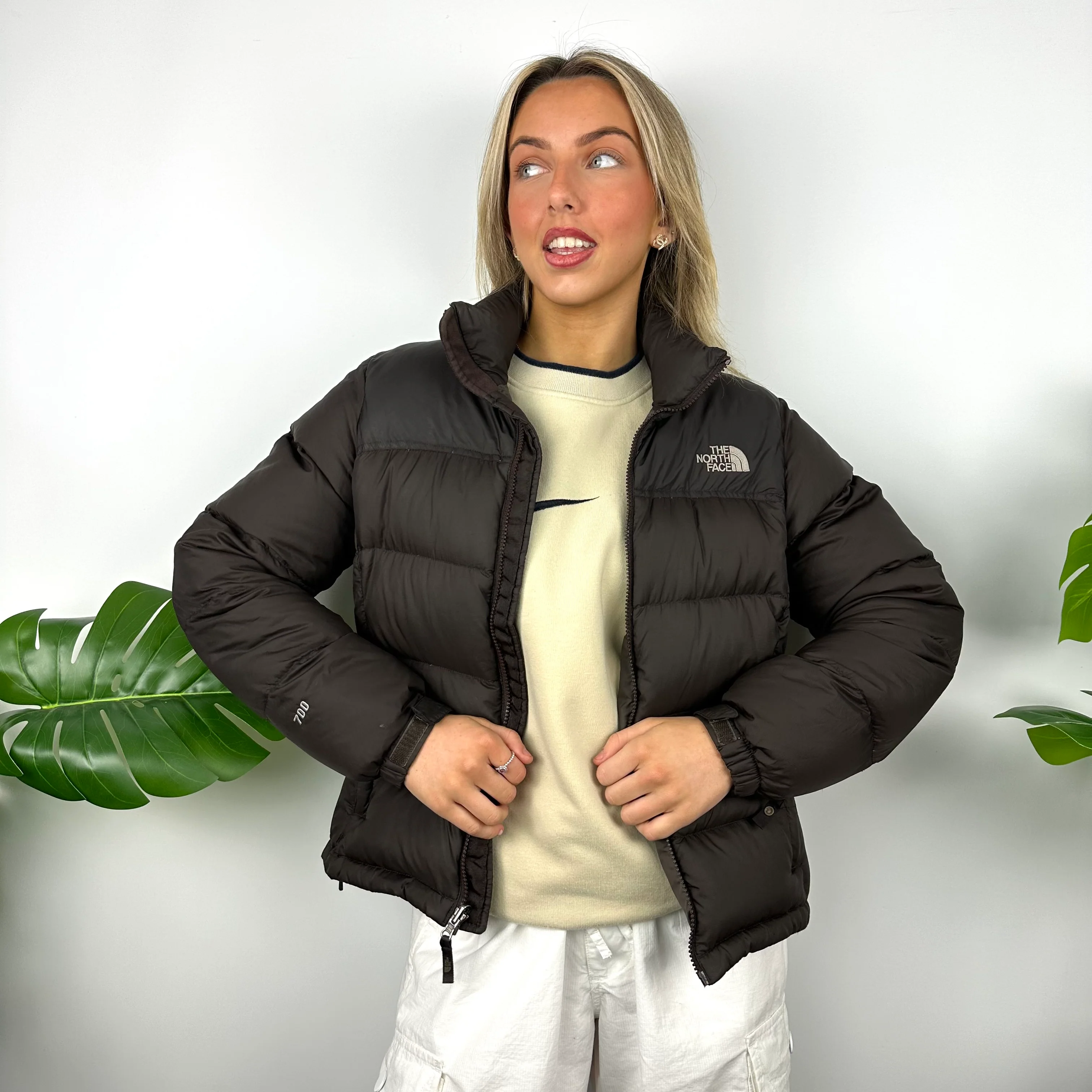 North Face Brown Puffer Jacket (S) - Image 5