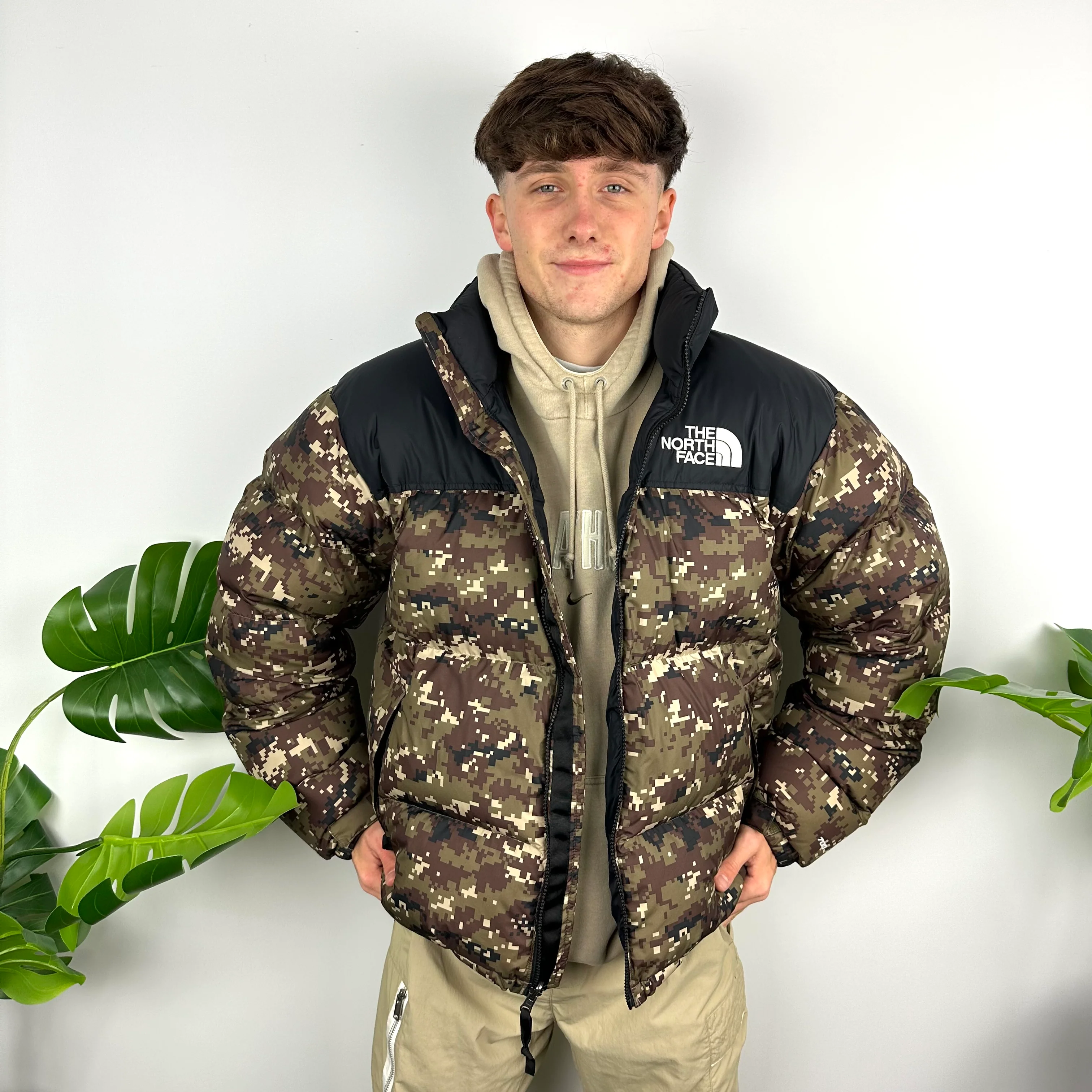 North Face Camouflage Puffer Jacket (L)