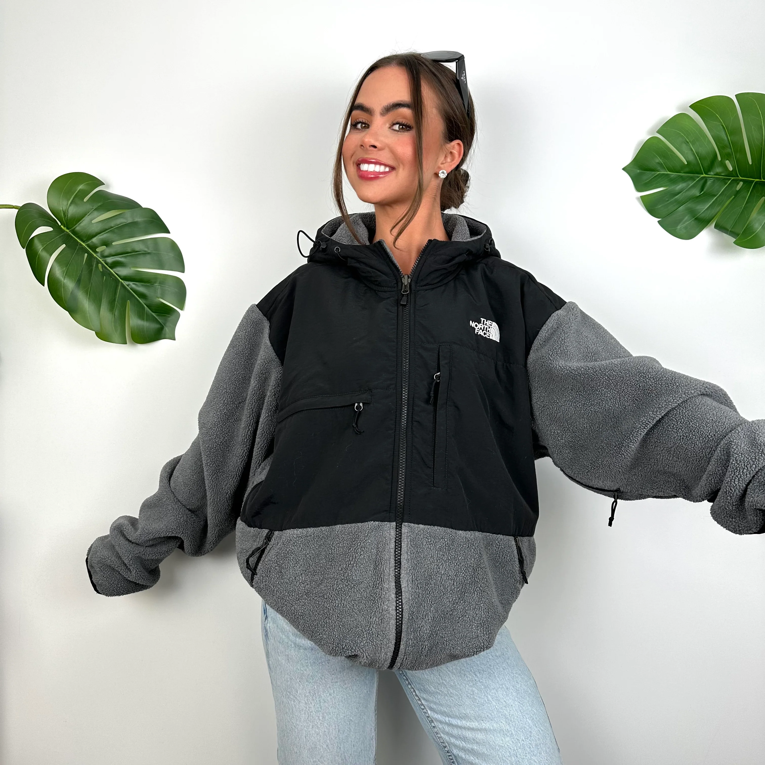 North Face Grey Denali Teddy Bear Fleece Zip Up Jacket (XL) - Image 3