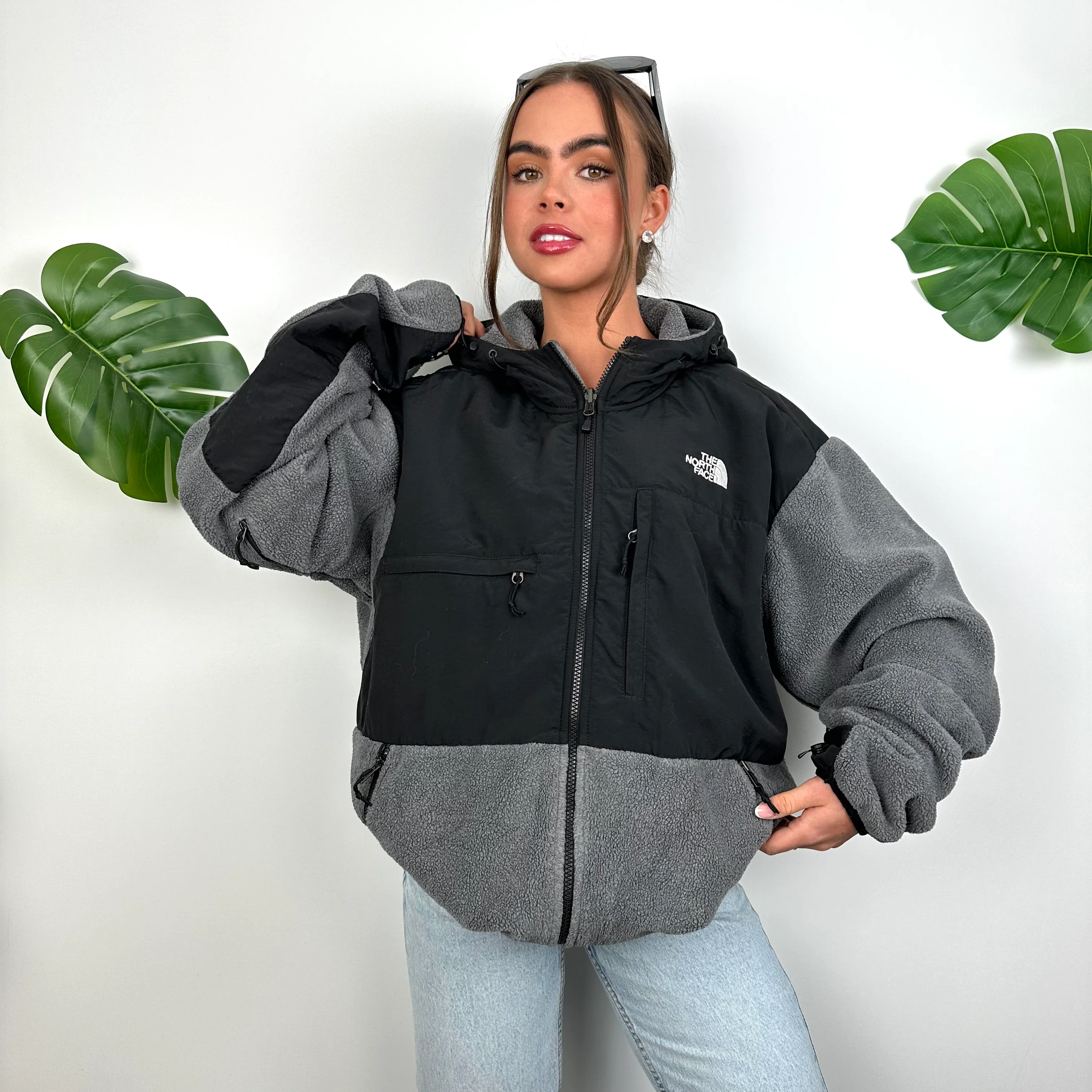North Face Grey Denali Teddy Bear Fleece Zip Up Jacket (XL) - Image 4