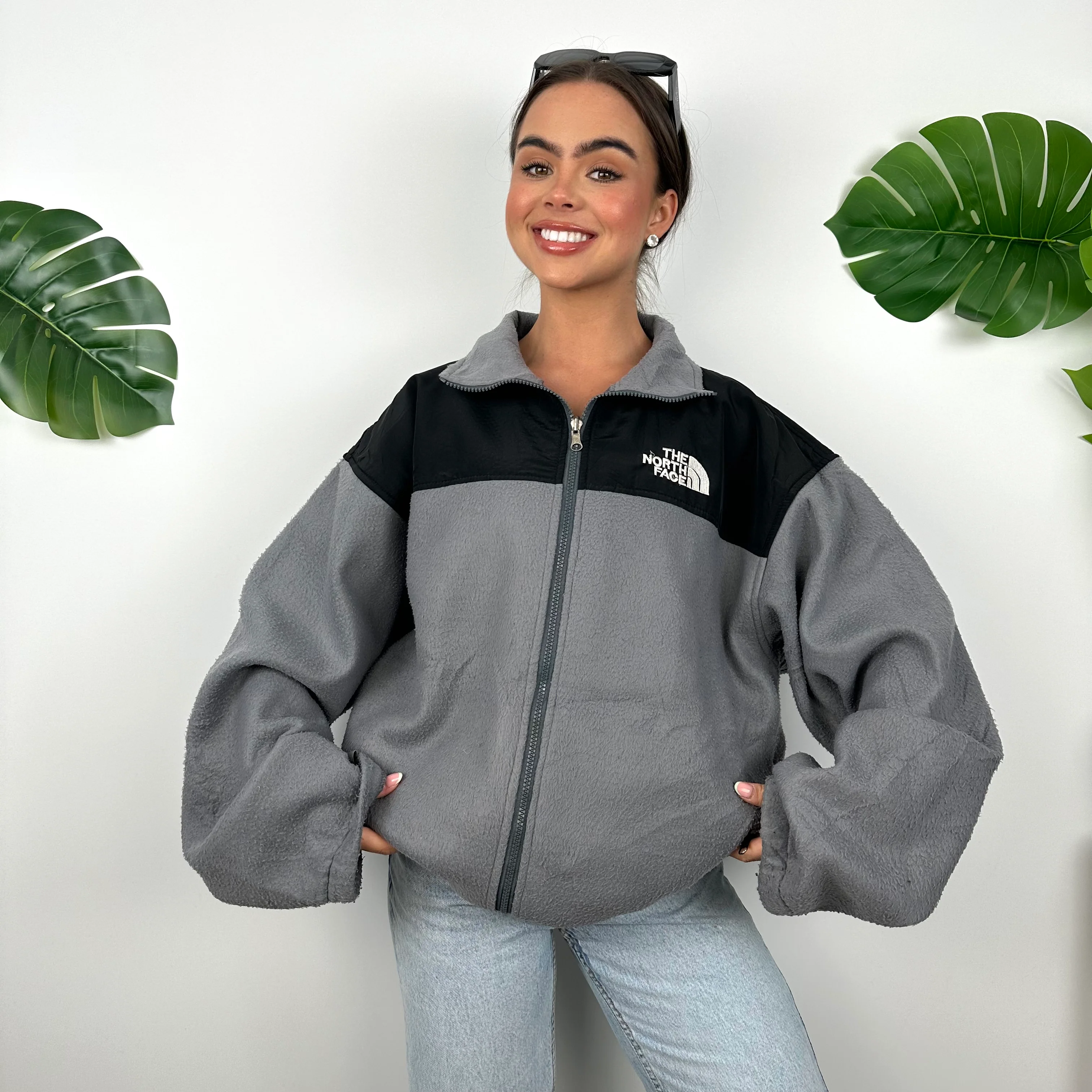 North Face Grey Denali Teddy Bear Fleece Zip Up Jacket (XL) - Image 5