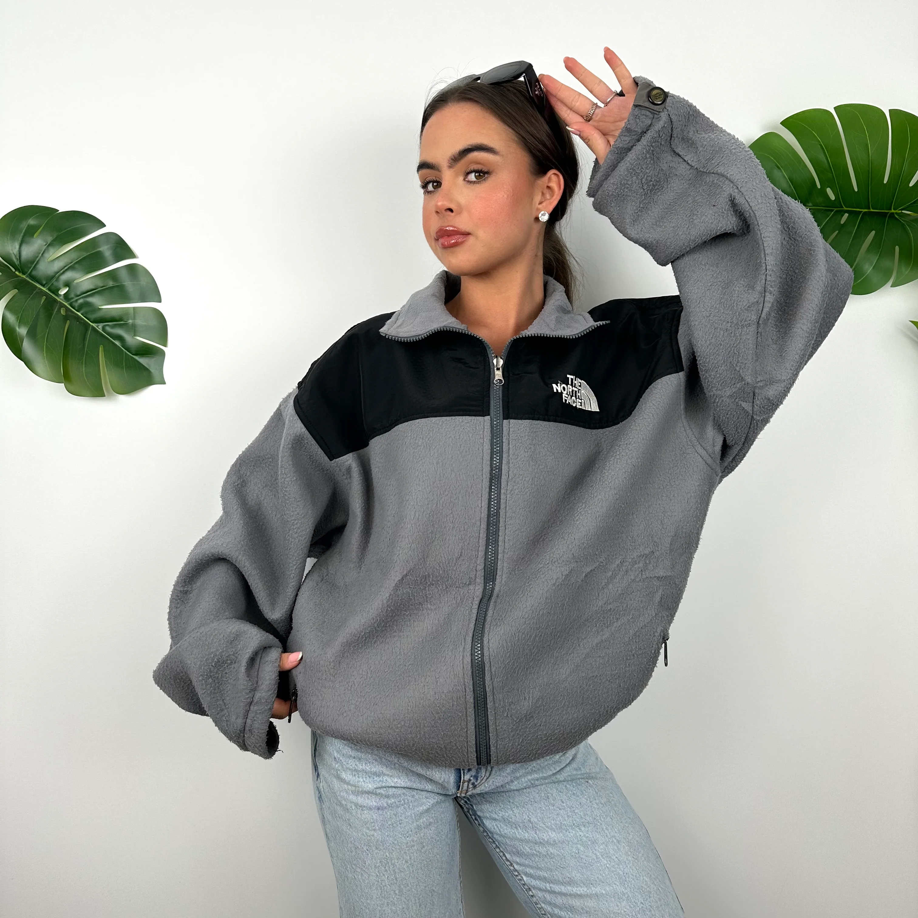 North Face Grey Denali Teddy Bear Fleece Zip Up Jacket (XL) - Image 6